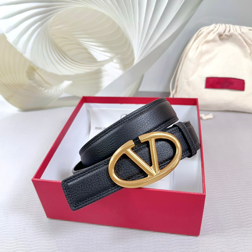 The Bold Edition Belt 34mm Black Calfskin Gold Buckle