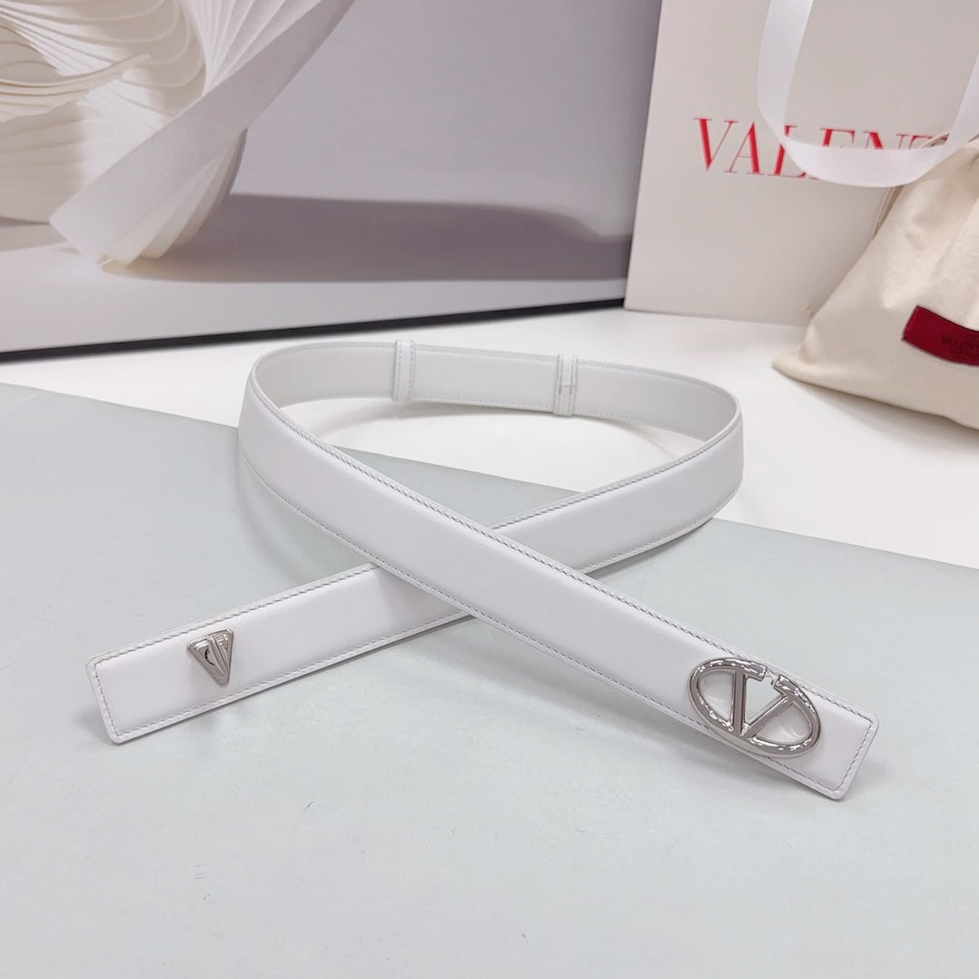 The Bold Edition Belt 30mm White Calfskin Silver Buckle