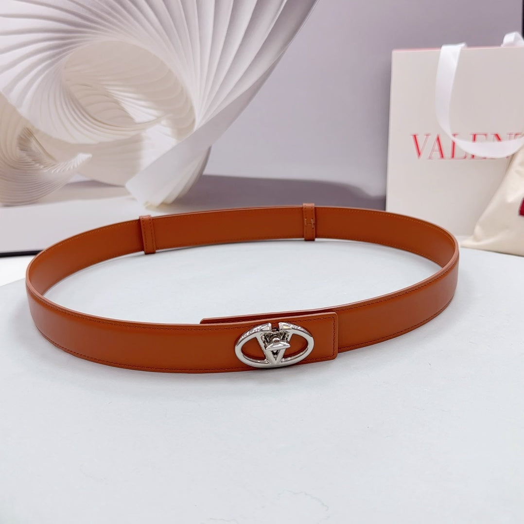 The Bold Edition Belt 30mm Brown Calfskin Silver Buckle