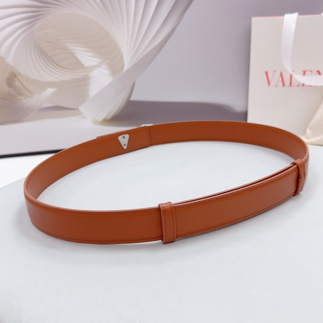 The Bold Edition Belt 30mm Brown Calfskin Silver Buckle