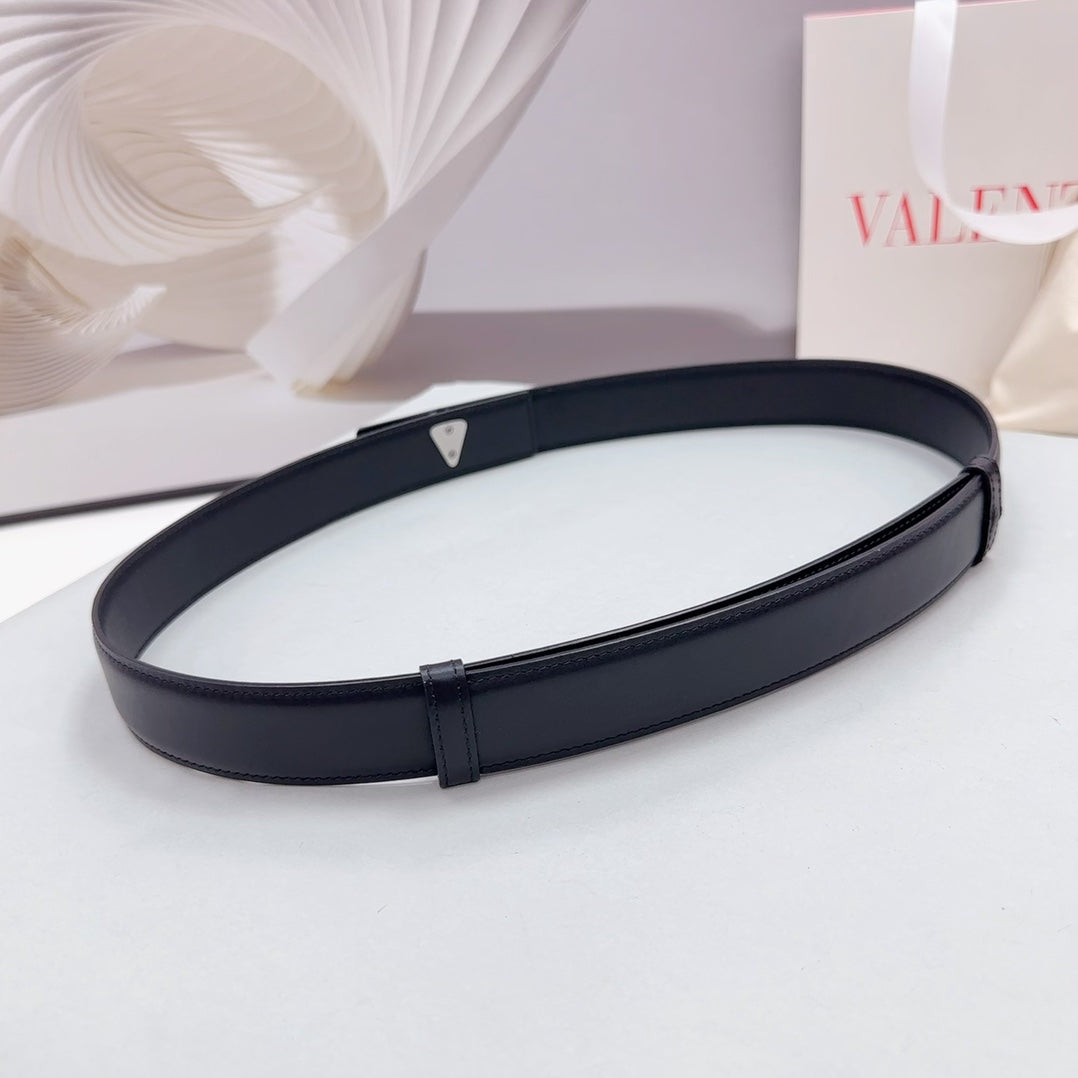 The Bold Edition Belt 30mm Black Calfskin Silver Buckle