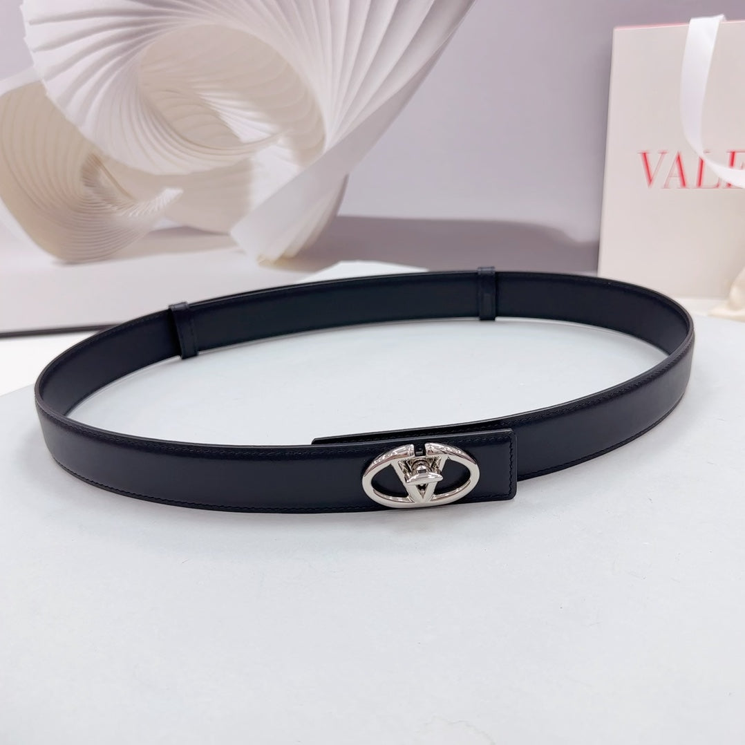 The Bold Edition Belt 30mm Black Calfskin Silver Buckle