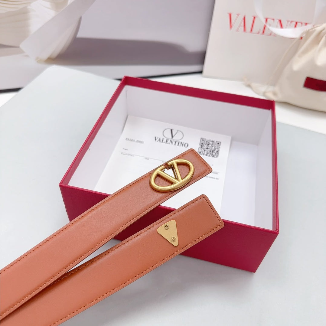 The Bold Edition Belt 30mm Brown Calfskin Gold Buckle