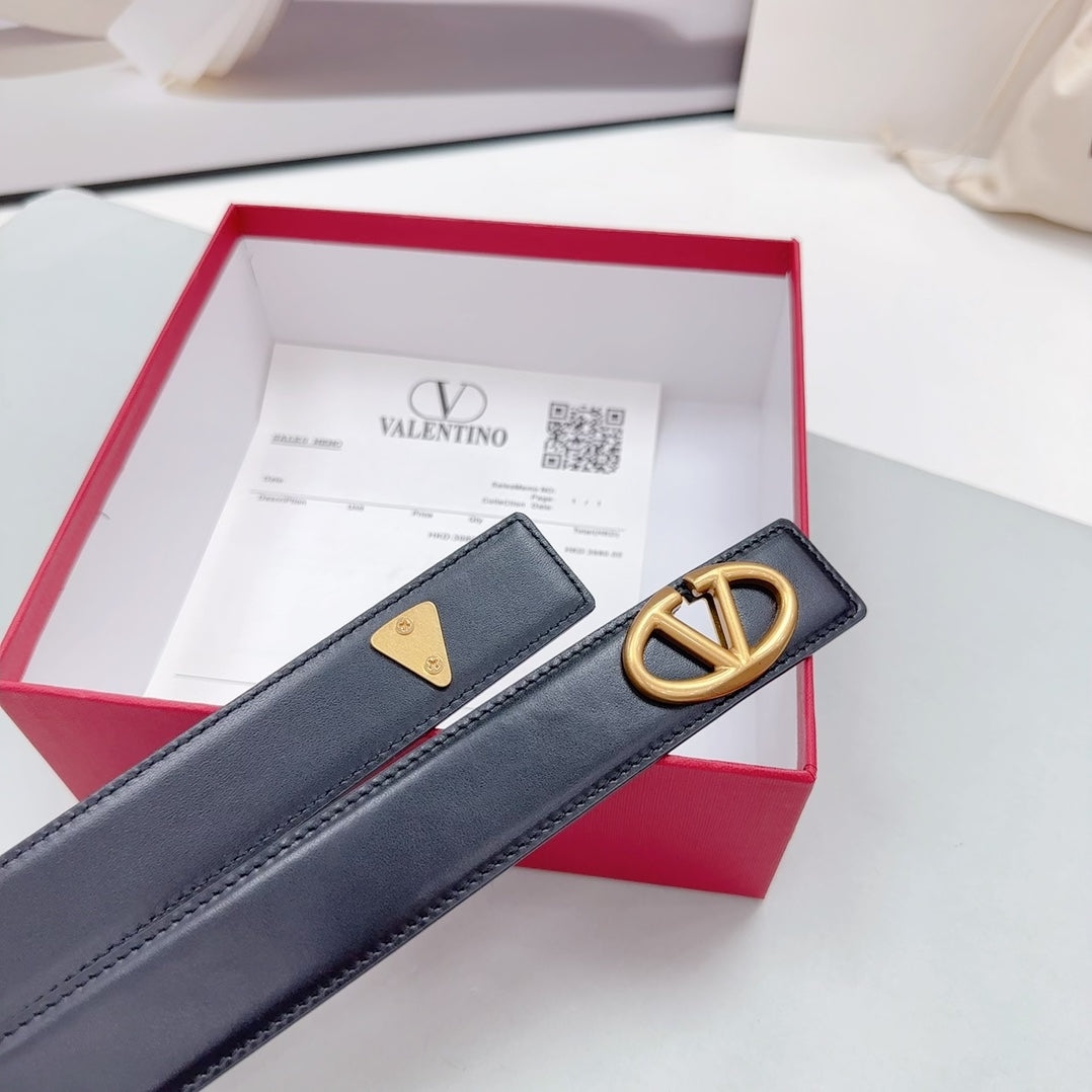 The Bold Edition Belt 30mm Black Calfskin Gold Buckle