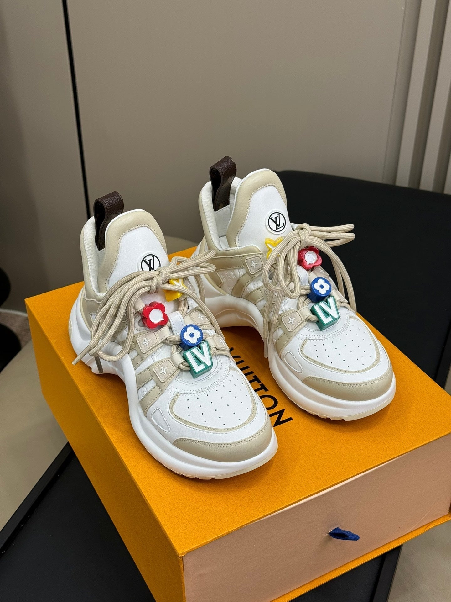 LV Archlight Sneaker White Mix Beige Calfskin