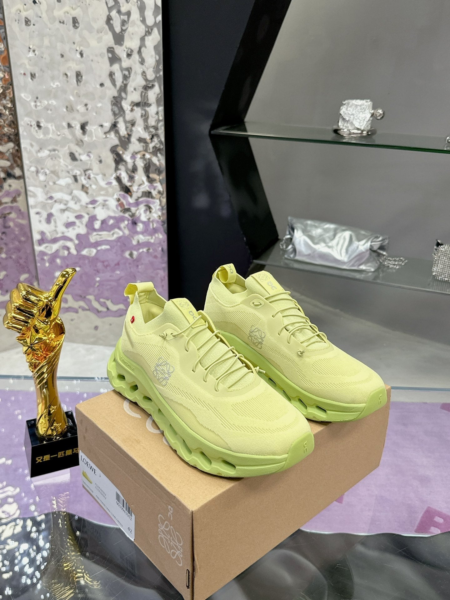 Loewe x On Cloudtilt Sneaker Lime-green Calfskin 217654