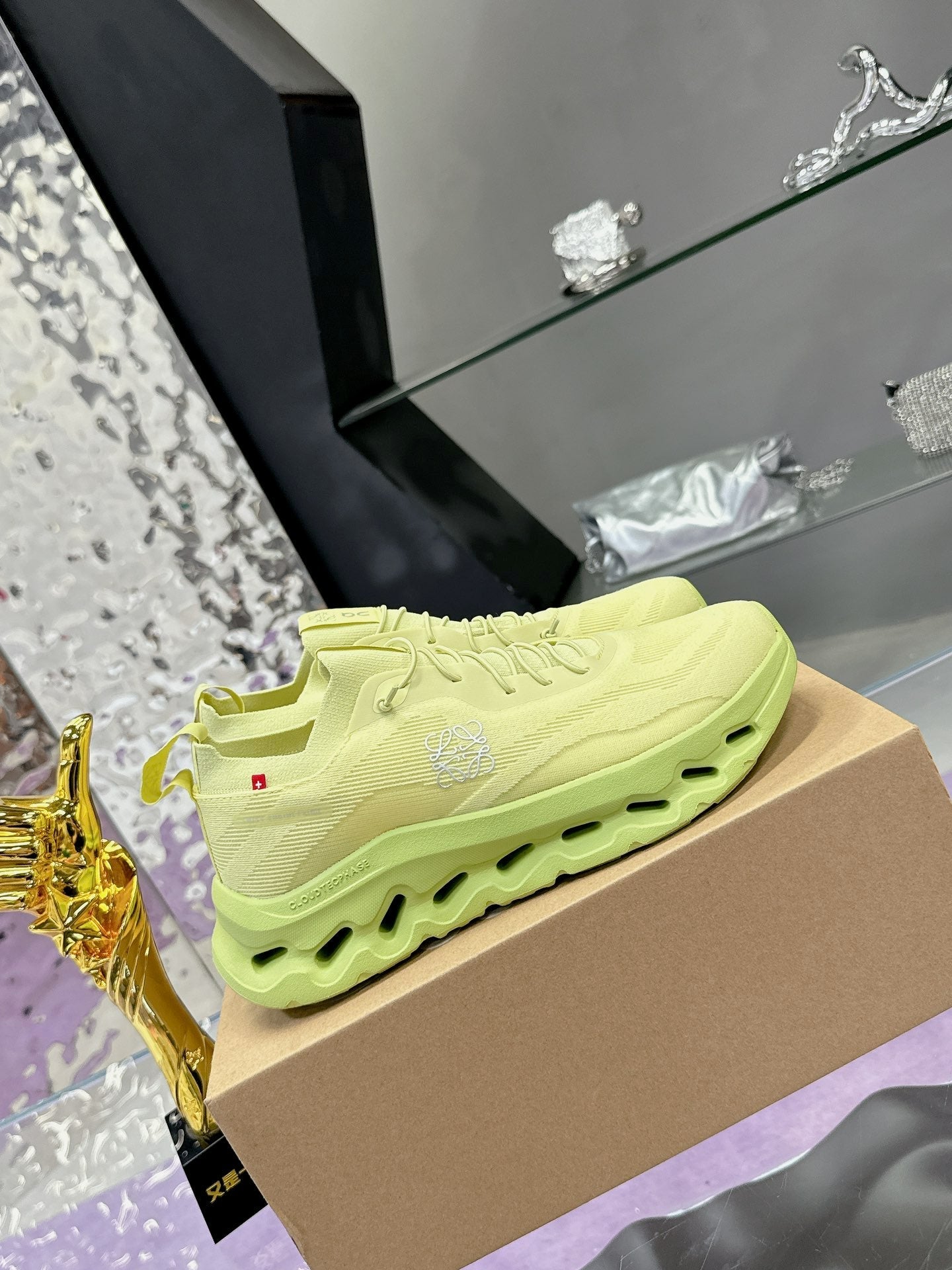 Loewe x On Cloudtilt Sneaker Lime-green Calfskin 217654