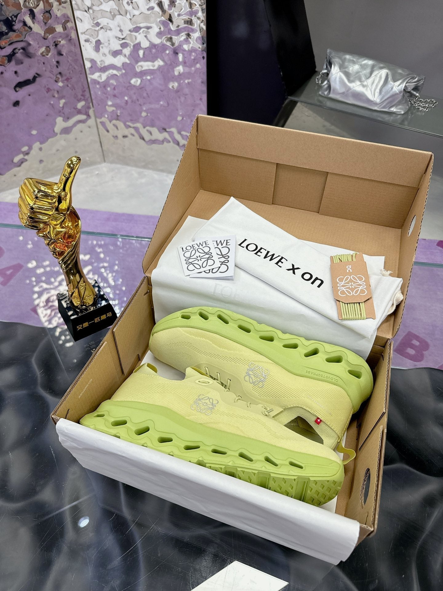 Loewe x On Cloudtilt Sneaker Lime-green Calfskin 217654