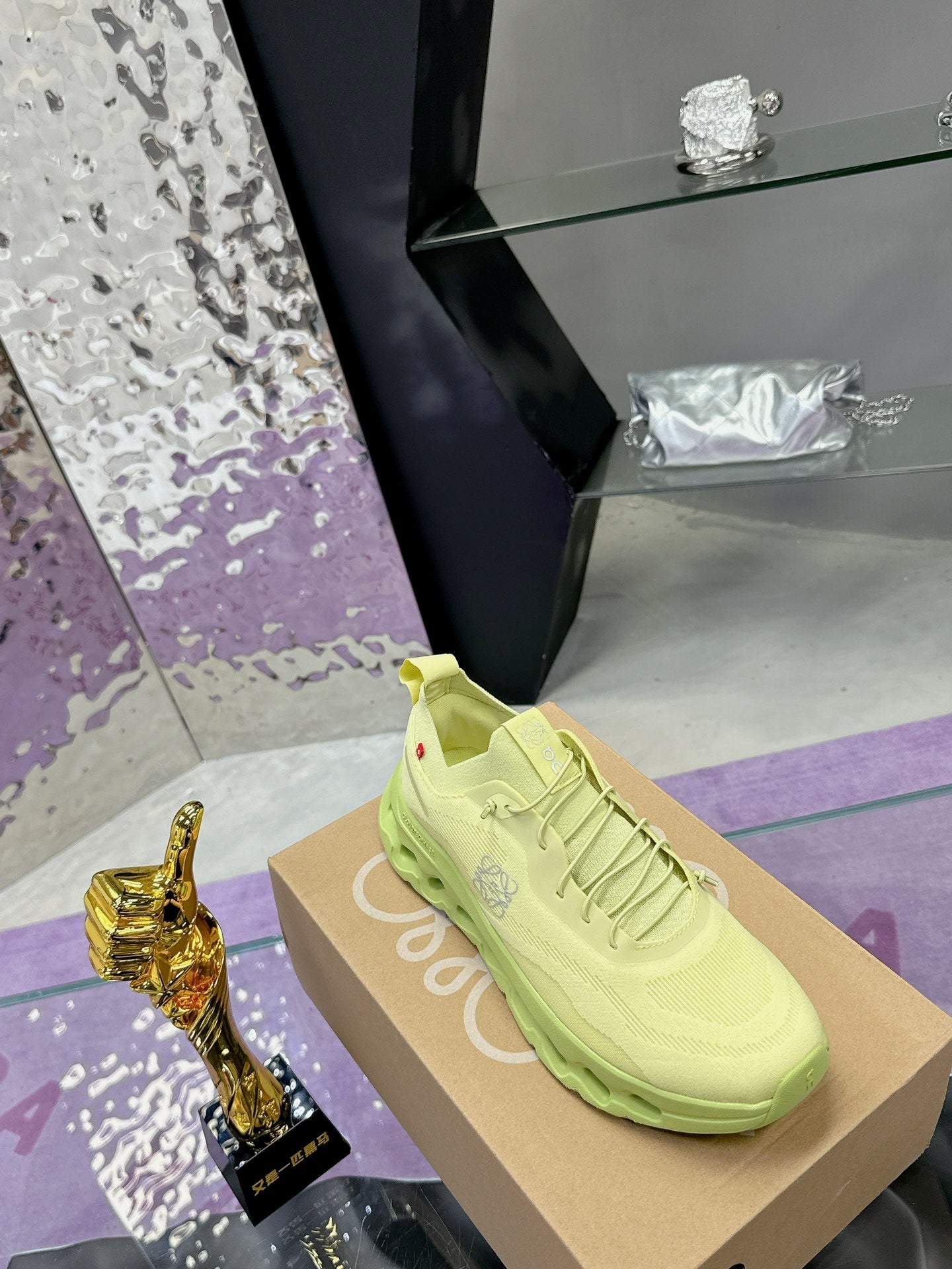 Loewe x On Cloudtilt Sneaker Lime-green Calfskin 217654