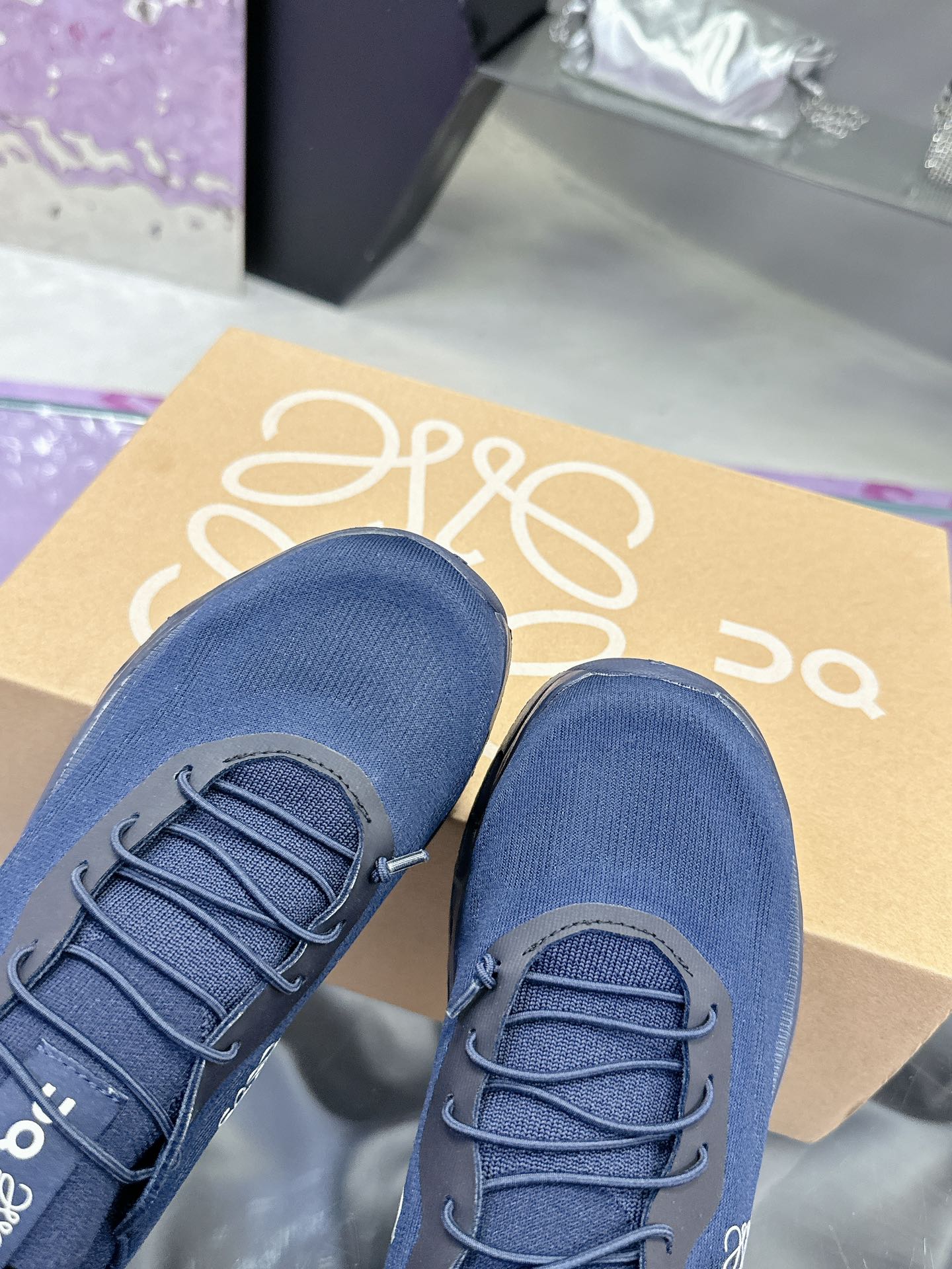 Loewe x On Cloudtilt Sneaker Navy Blue Calfskin