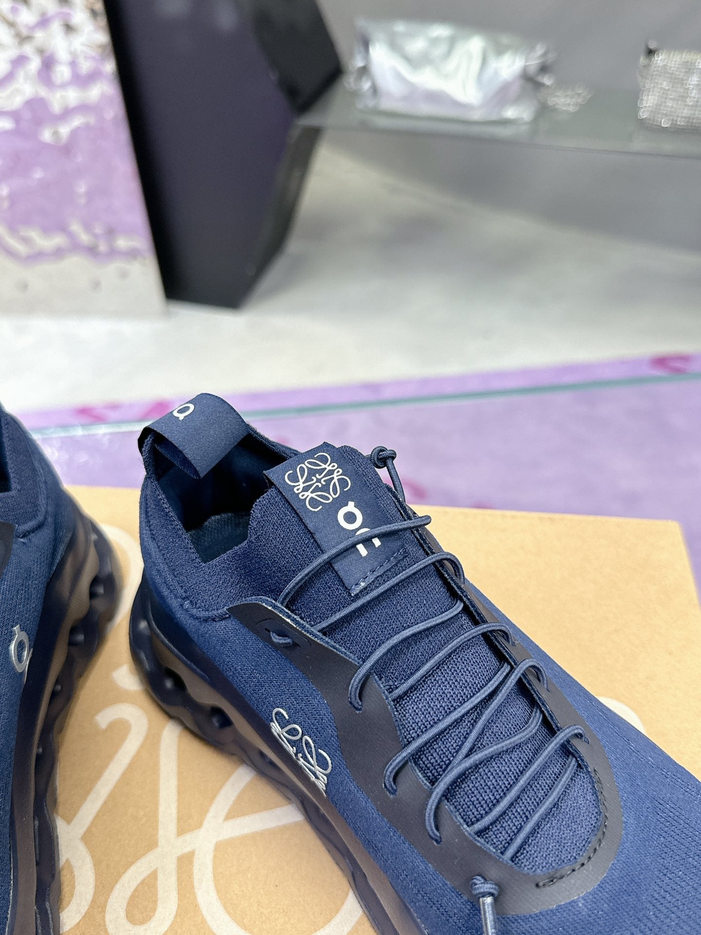 Loewe x On Cloudtilt Sneaker Navy Blue Calfskin