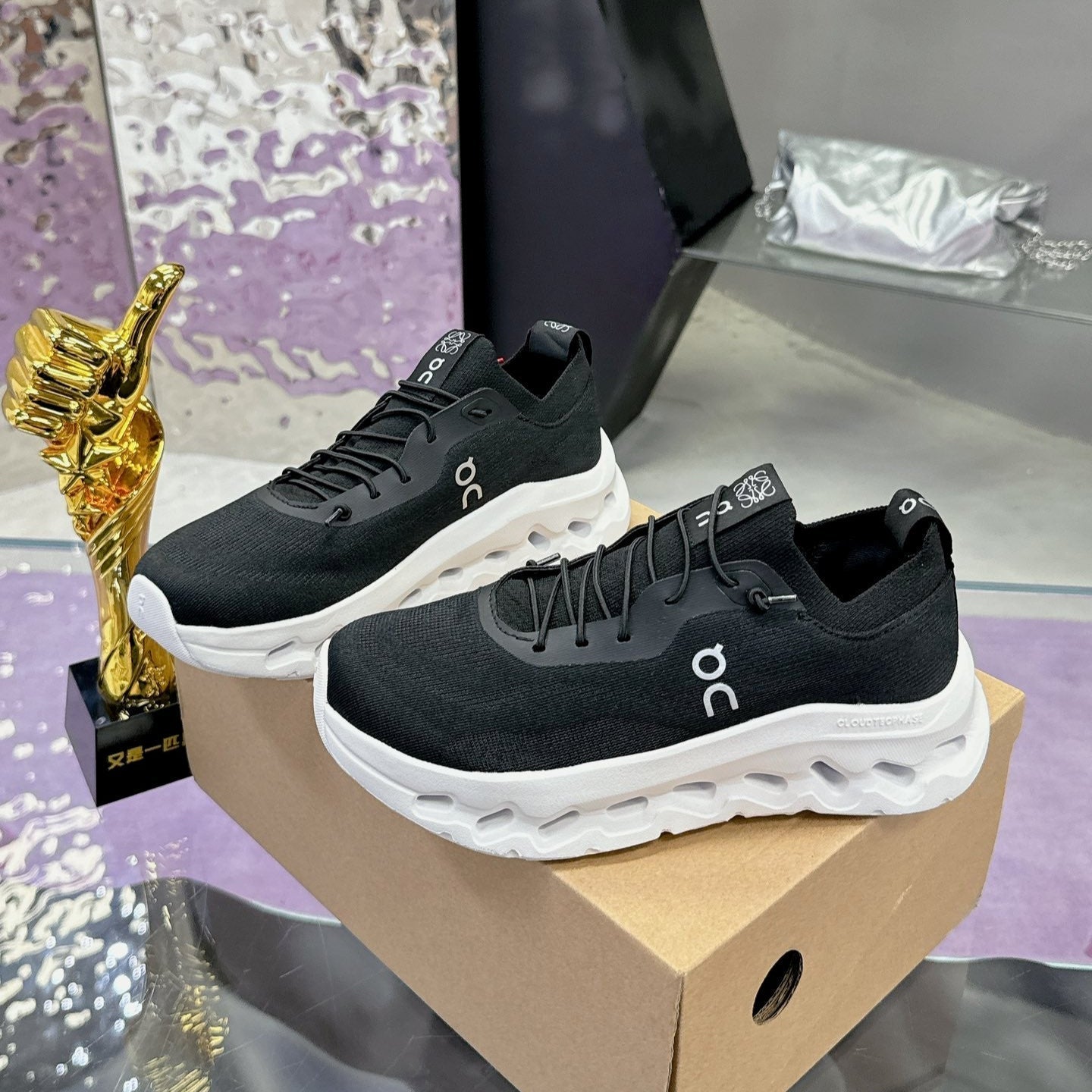 Loewe x On Cloudtilt Sneaker Black White Calfskin