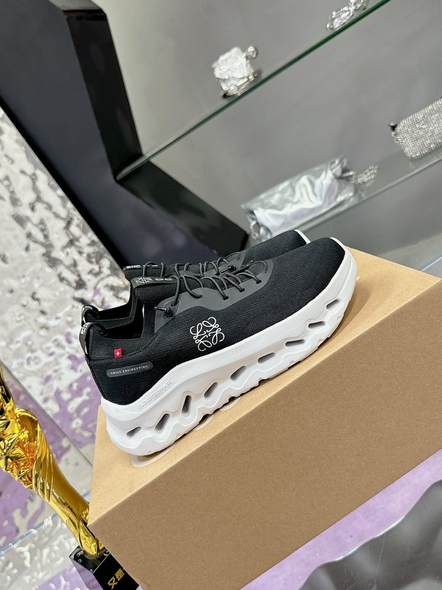 Loewe x On Cloudtilt Sneaker Black White Calfskin