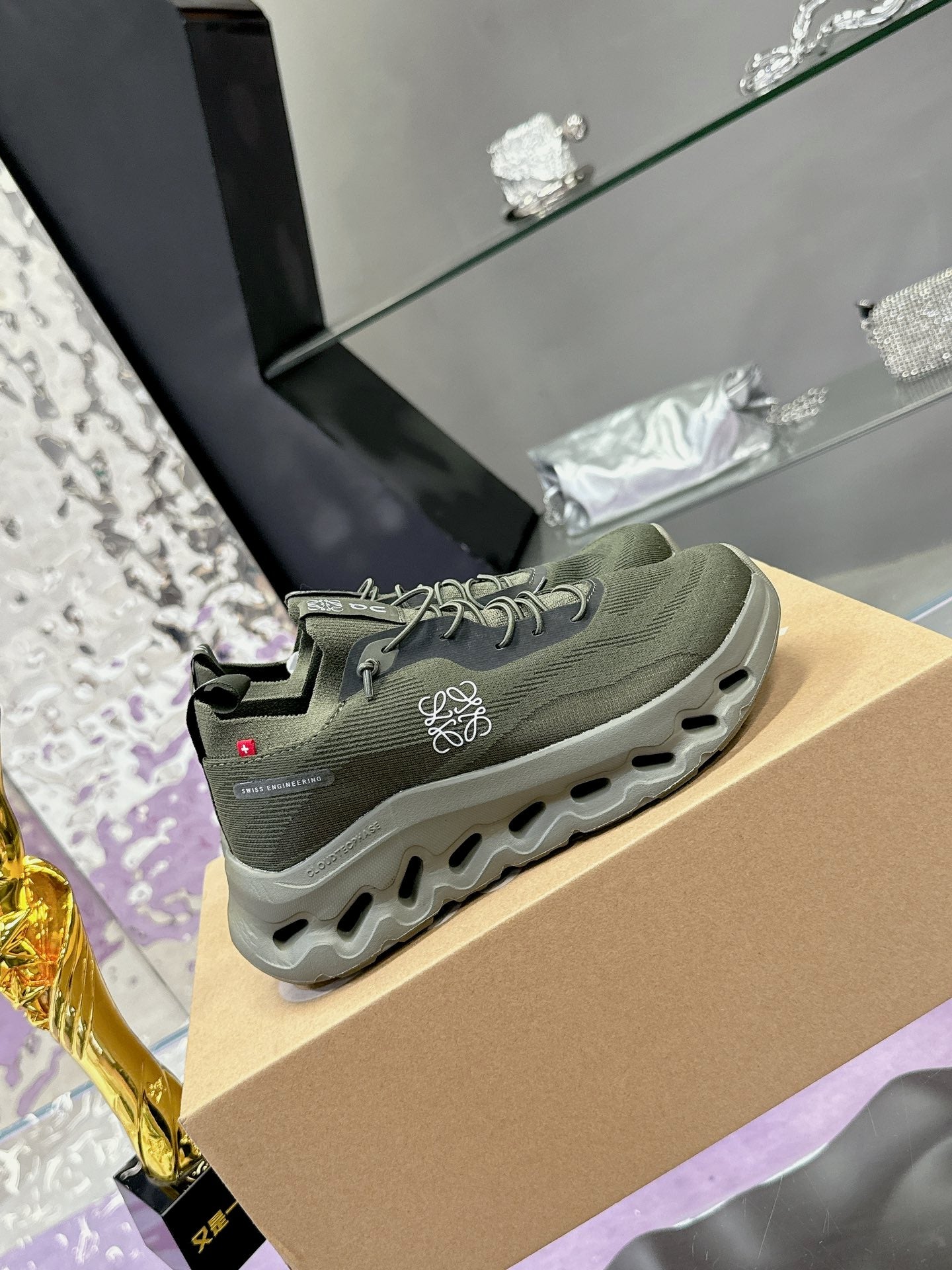 Loewe x On Cloudtilt Sneaker Moss Green Calfskin