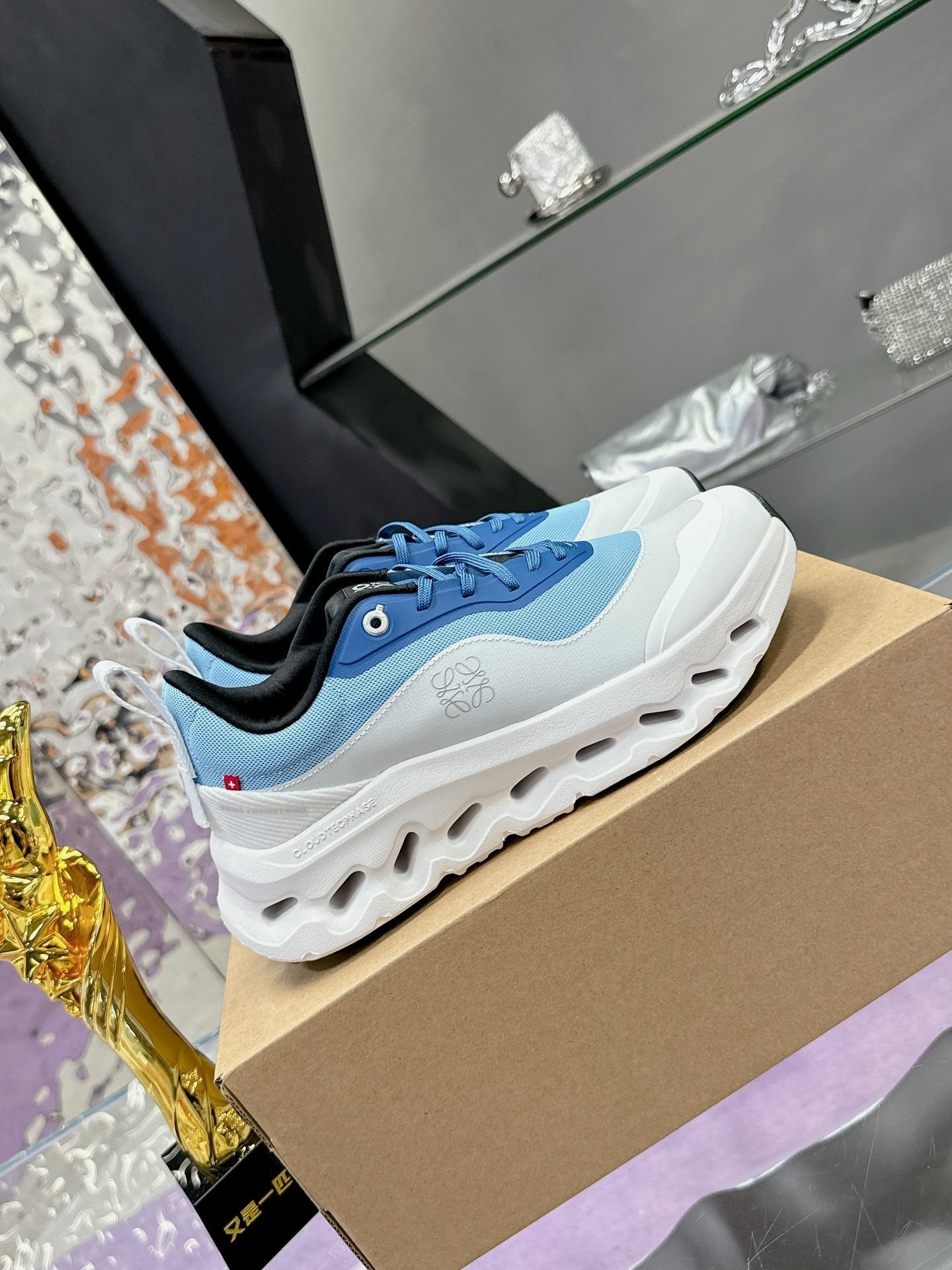Loewe x Running Cloudtilt2.0 Sneaker White Blue Calfskin