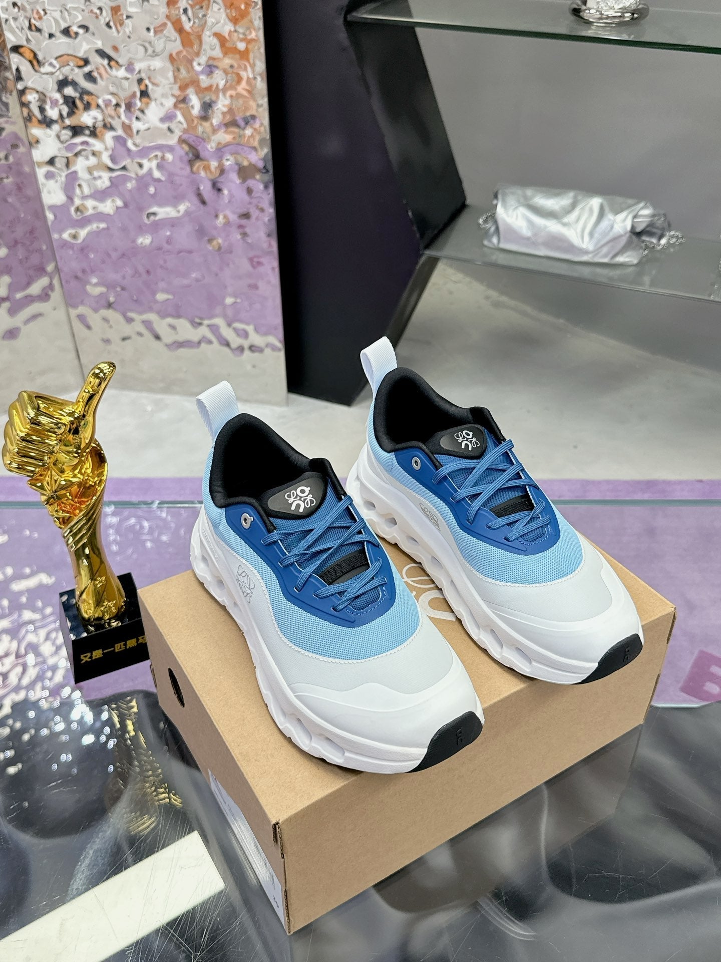 Loewe x Running Cloudtilt2.0 Sneaker White Blue Calfskin