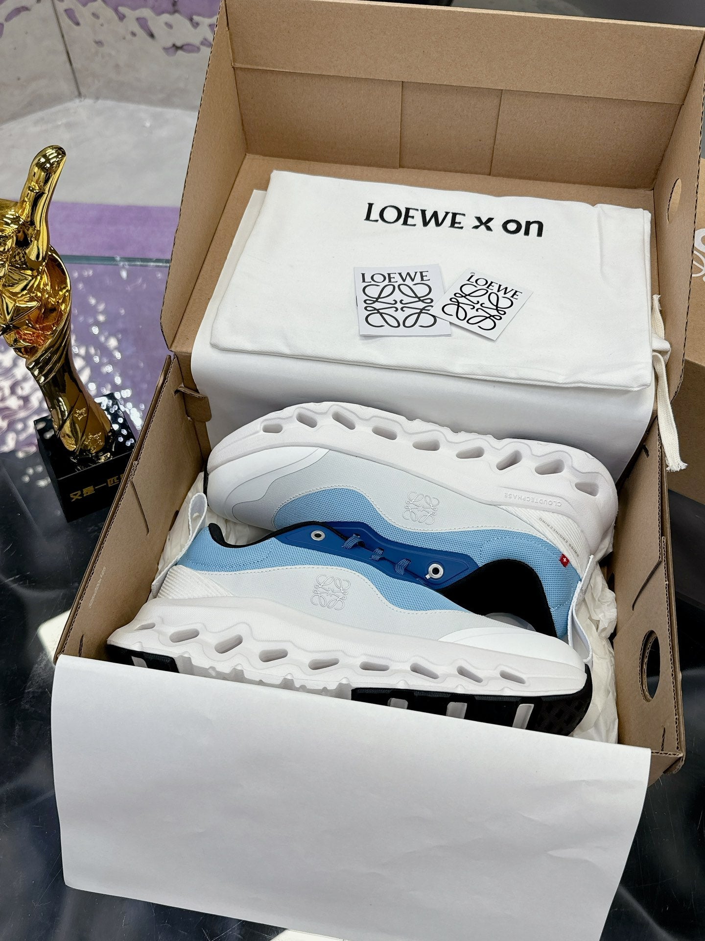 Loewe x Running Cloudtilt2.0 Sneaker White Blue Calfskin