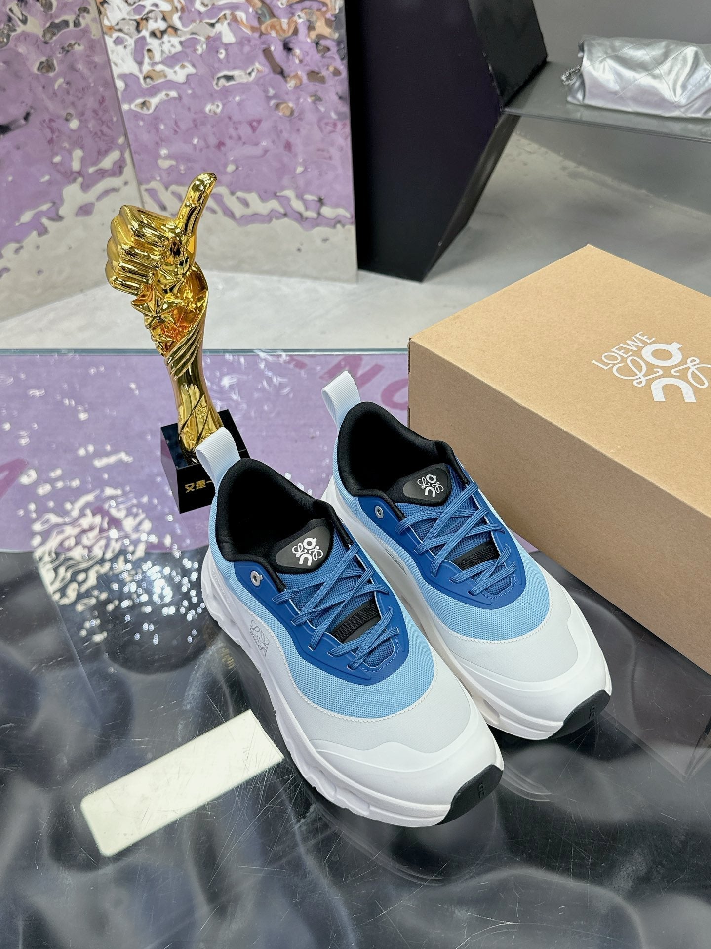 Loewe x Running Cloudtilt2.0 Sneaker White Blue Calfskin