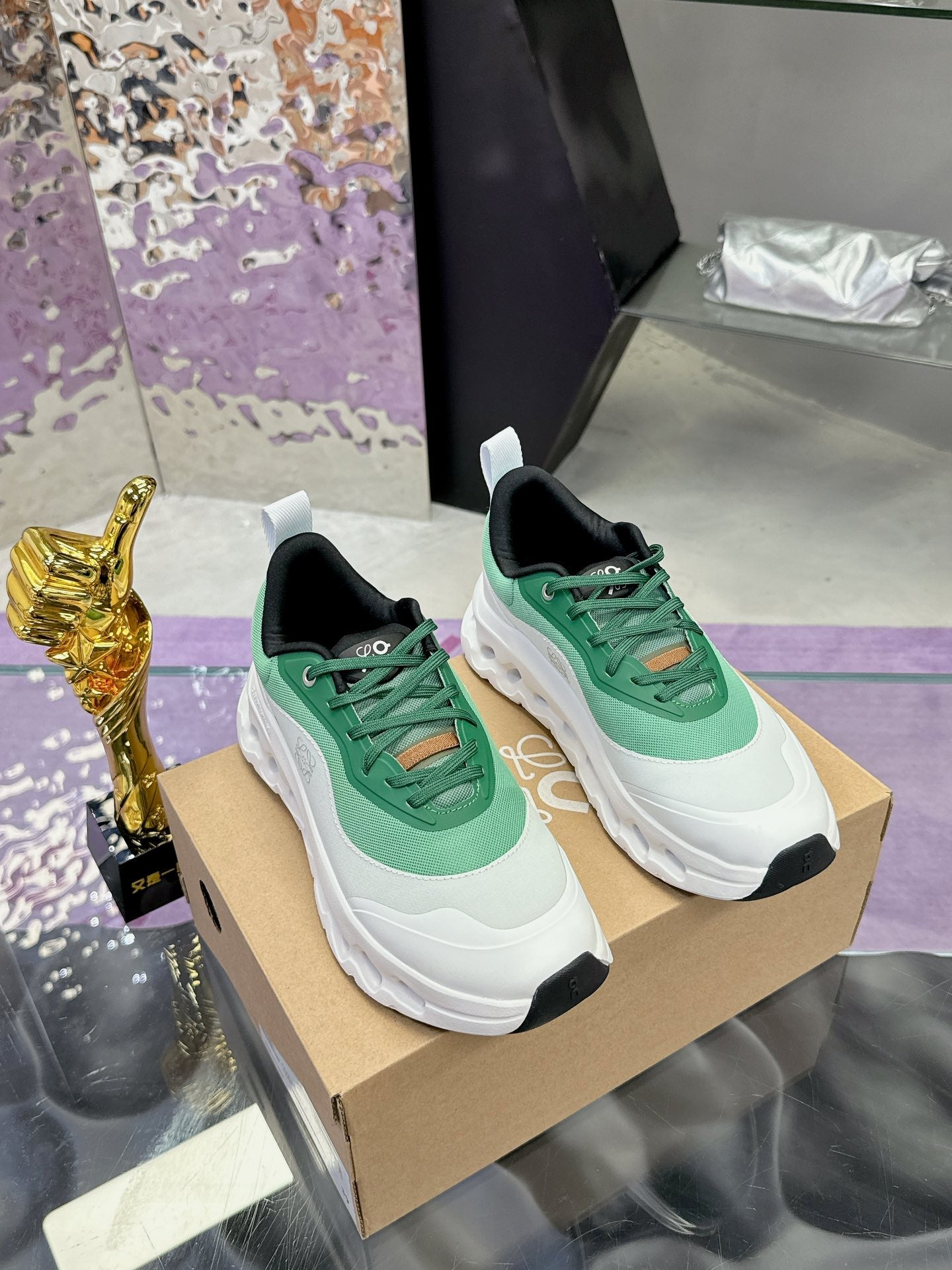 Loewe x Running Cloudtilt2.0 Sneaker White Green Calfskin