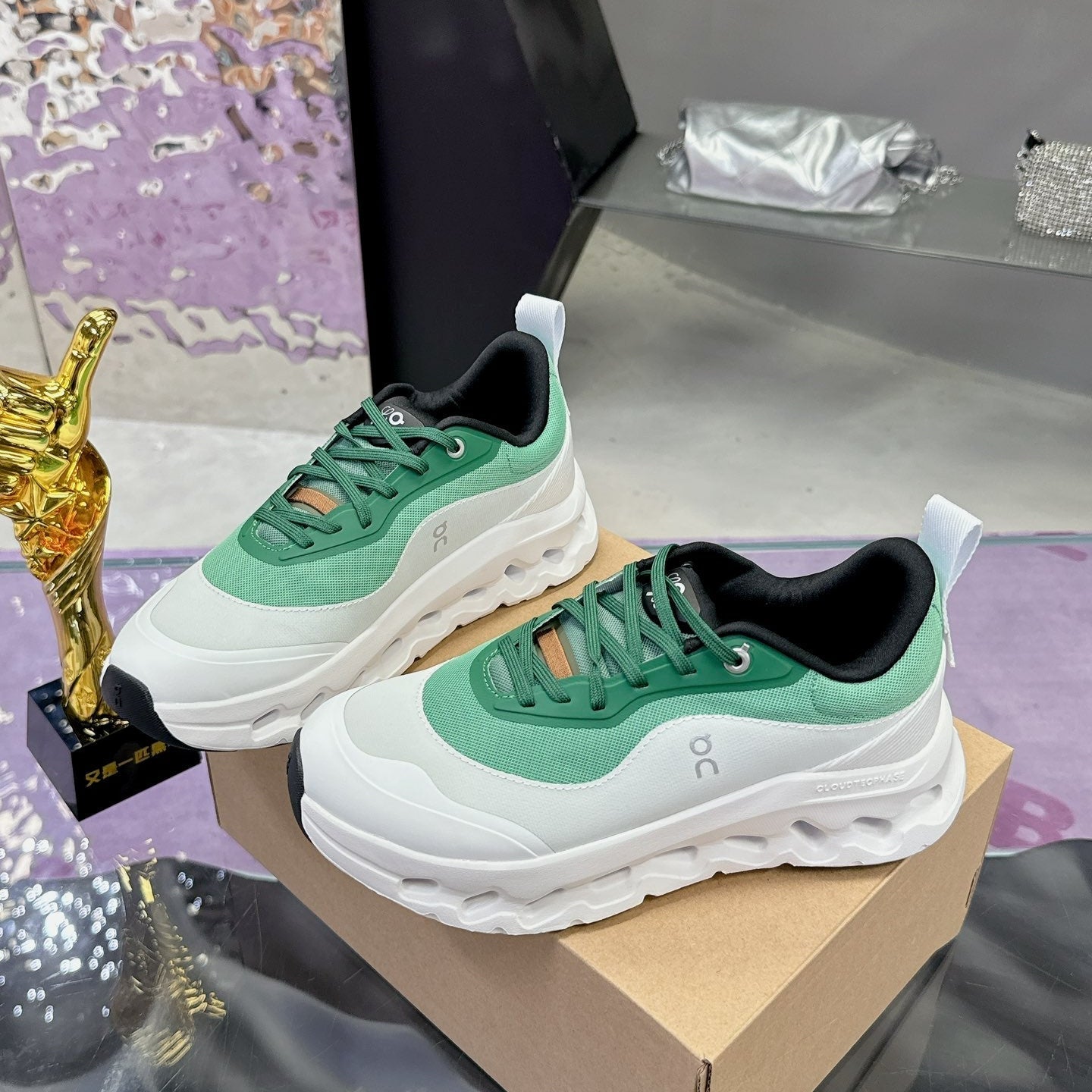 Loewe x Running Cloudtilt2.0 Sneaker White Green Calfskin