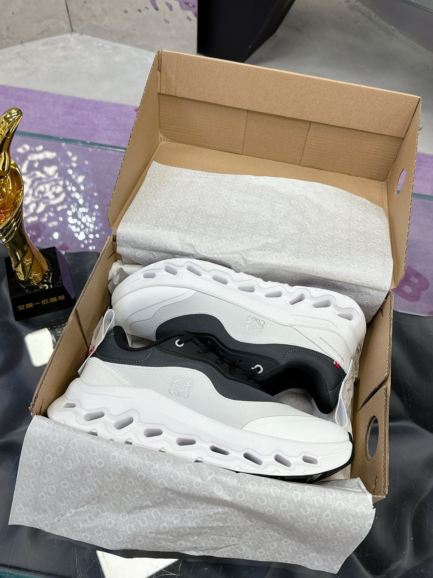 Loewe x Running Cloudtilt2.0 Sneaker White Black Calfskin