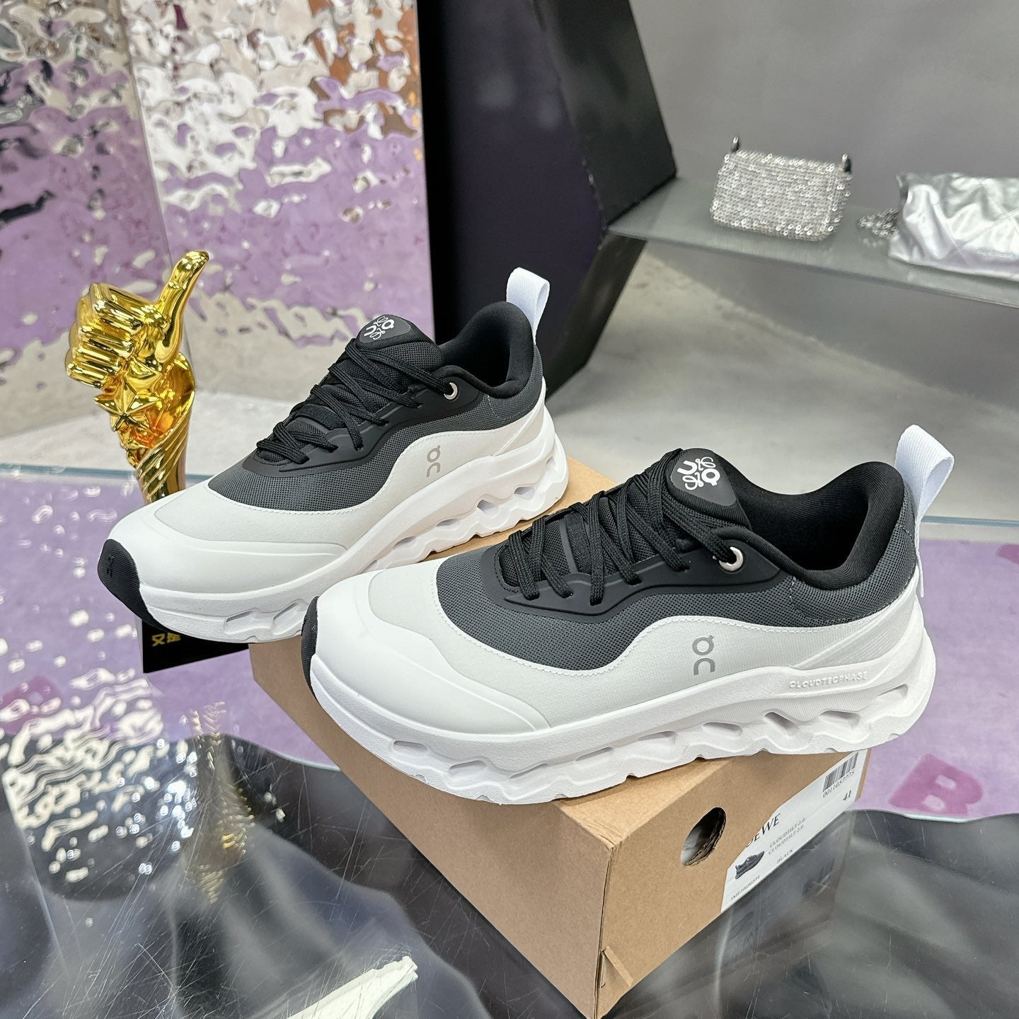 Loewe x Running Cloudtilt2.0 Sneaker White Black Calfskin