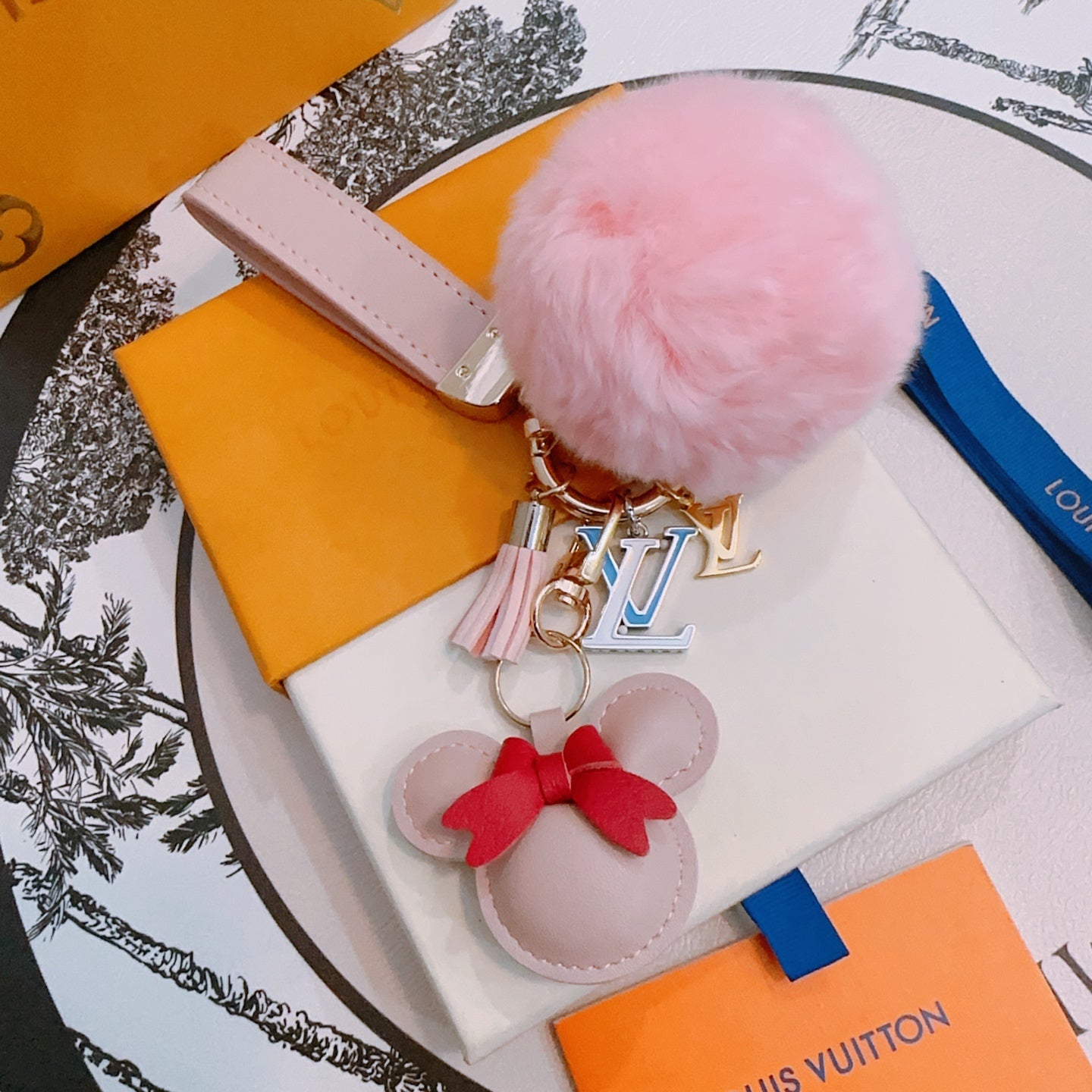 LV Pink Mickey Mouse Charm