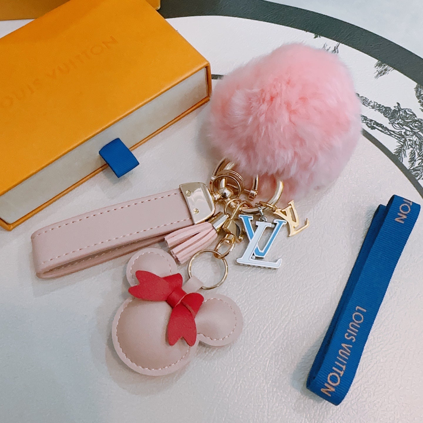 LV Pink Mickey Mouse Charm