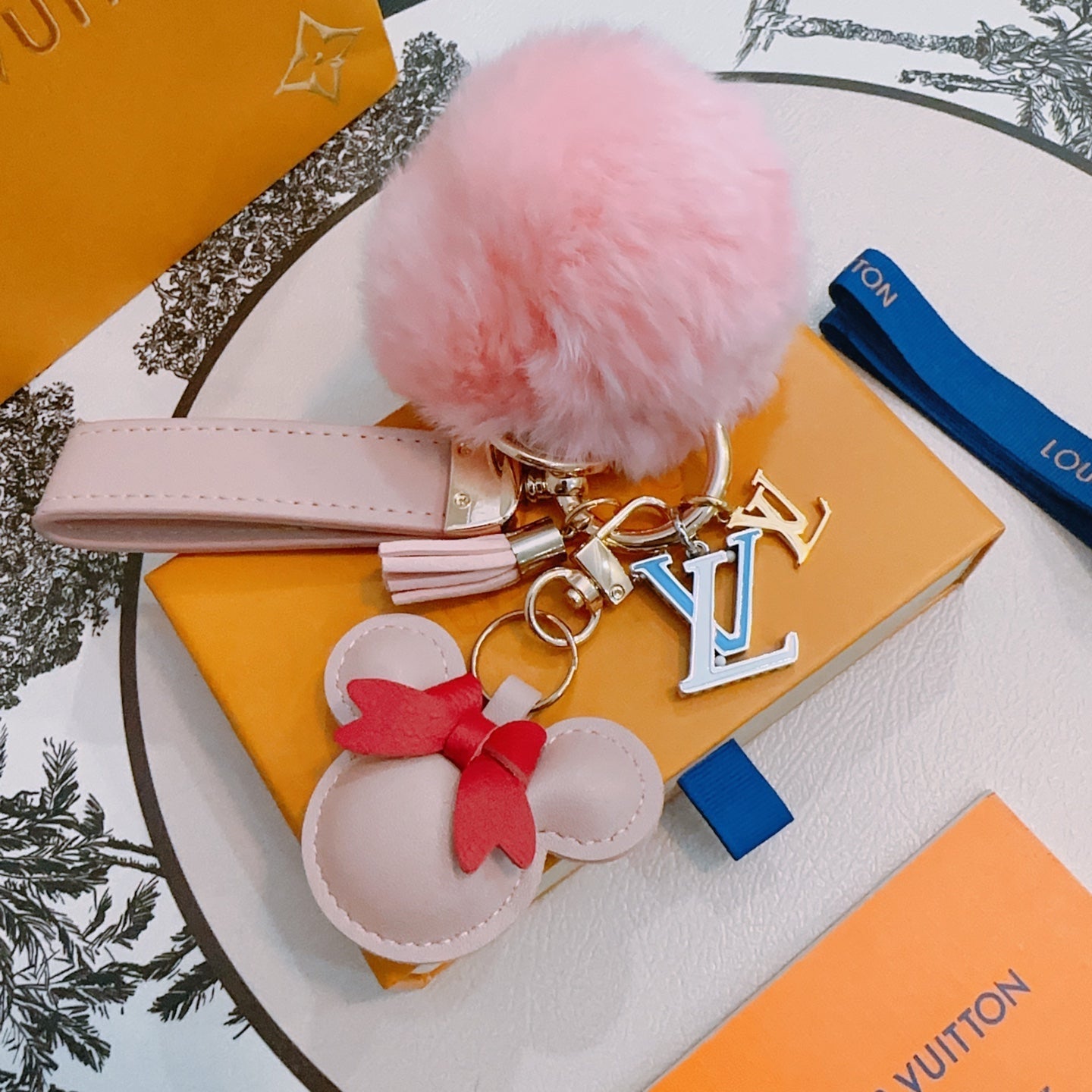 LV Pink Mickey Mouse Charm