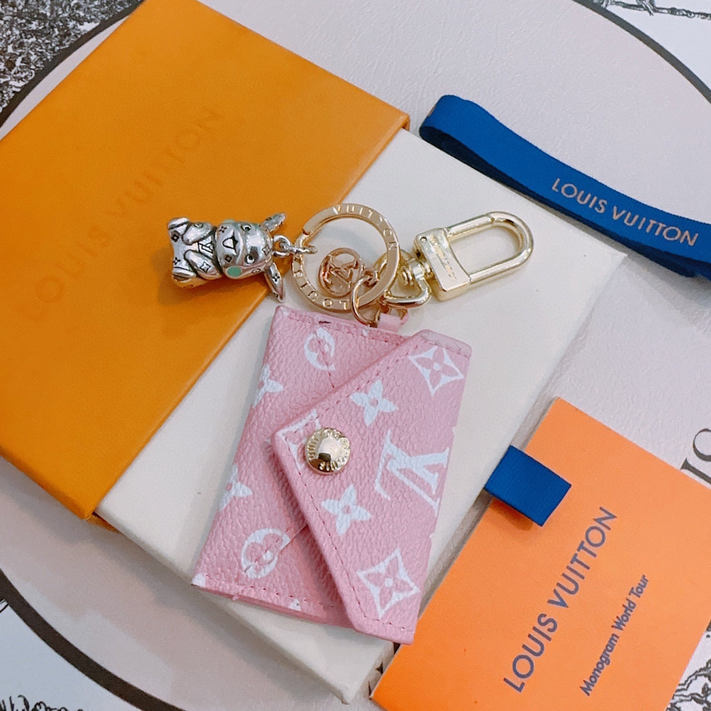 LV Pink Wallet Charm