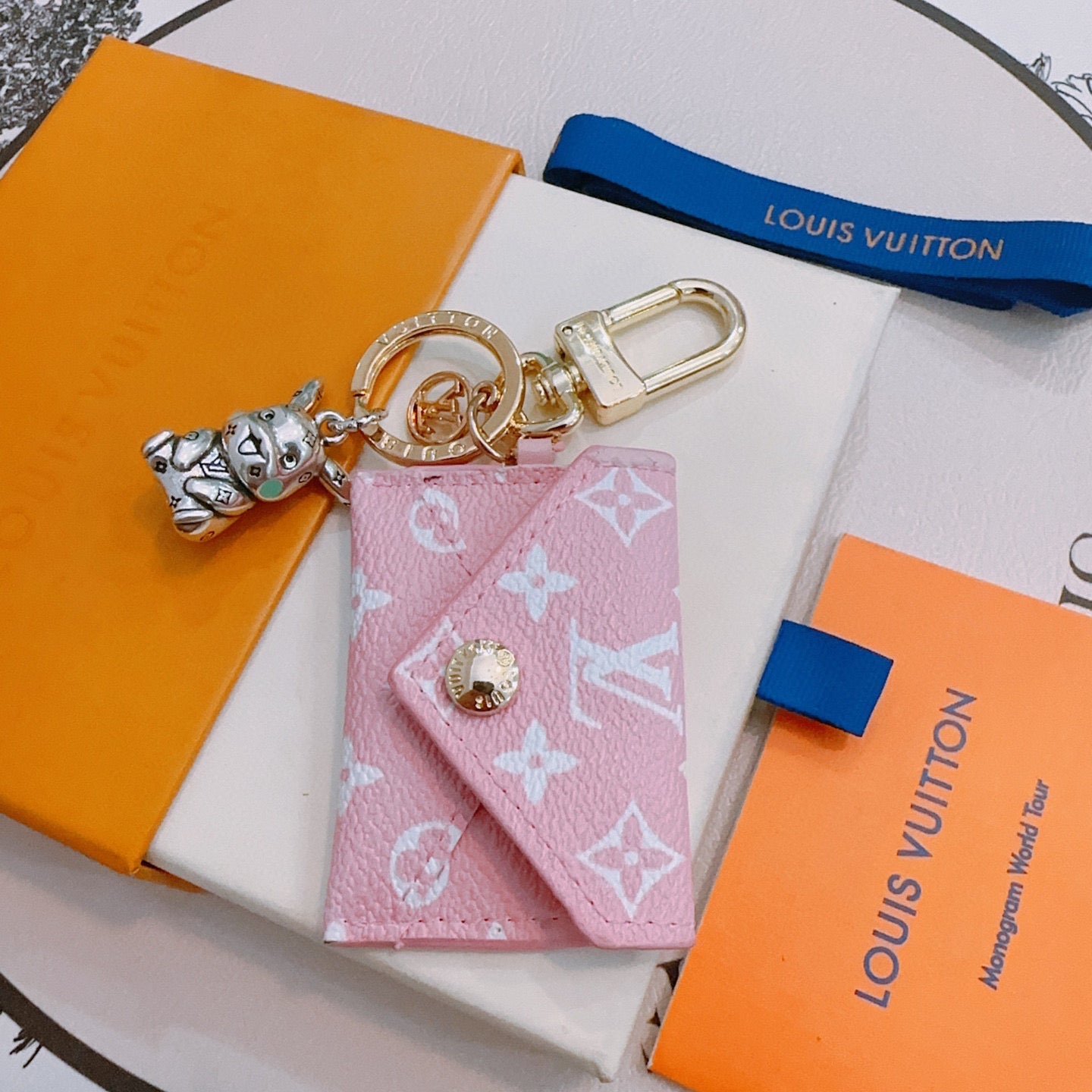 LV Pink Wallet Charm