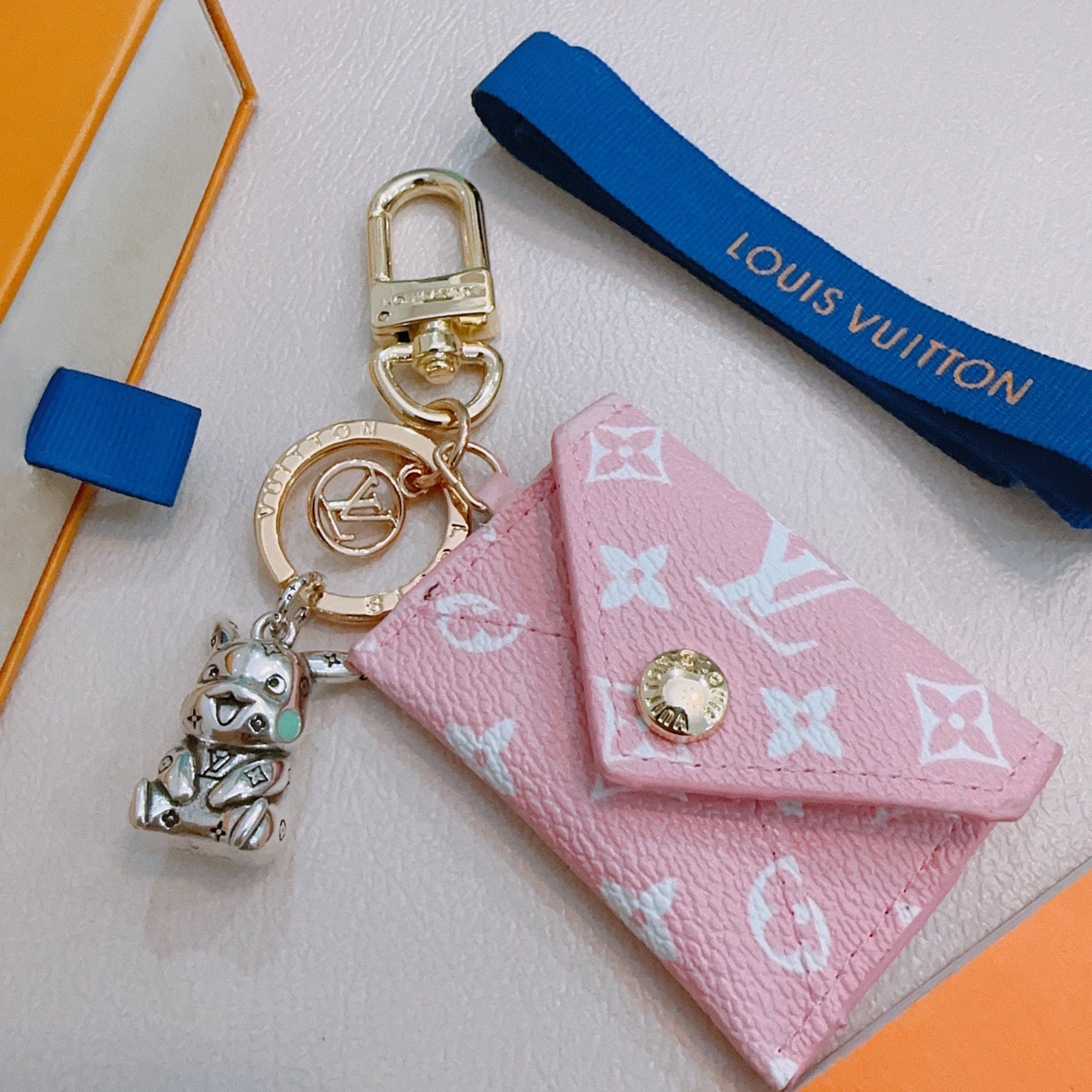 LV Pink Wallet Charm