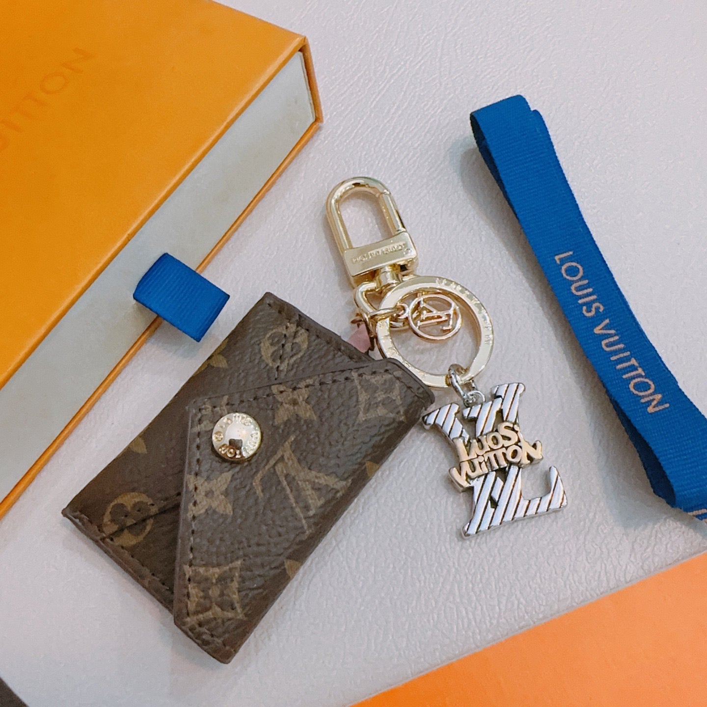 LV Brown Wallet Charm