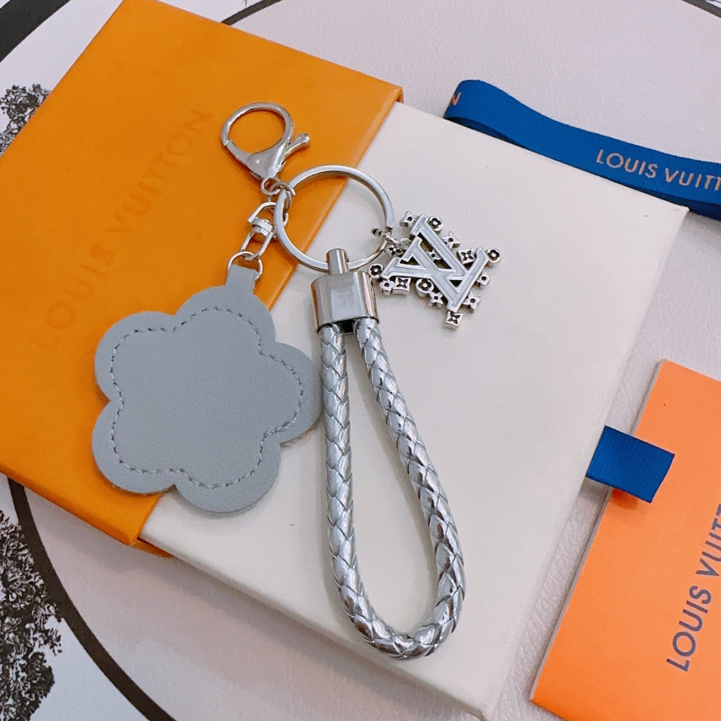 LV Gray Flower Charm