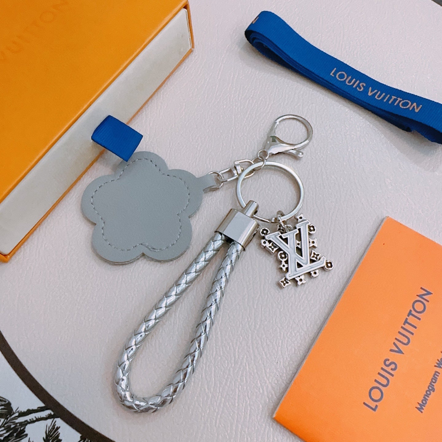 LV Gray Flower Charm