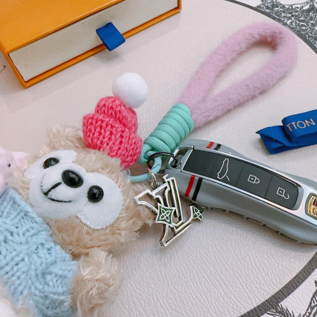 LV Disney Duffy Bear Plush Bag Blue mix Colors Charm