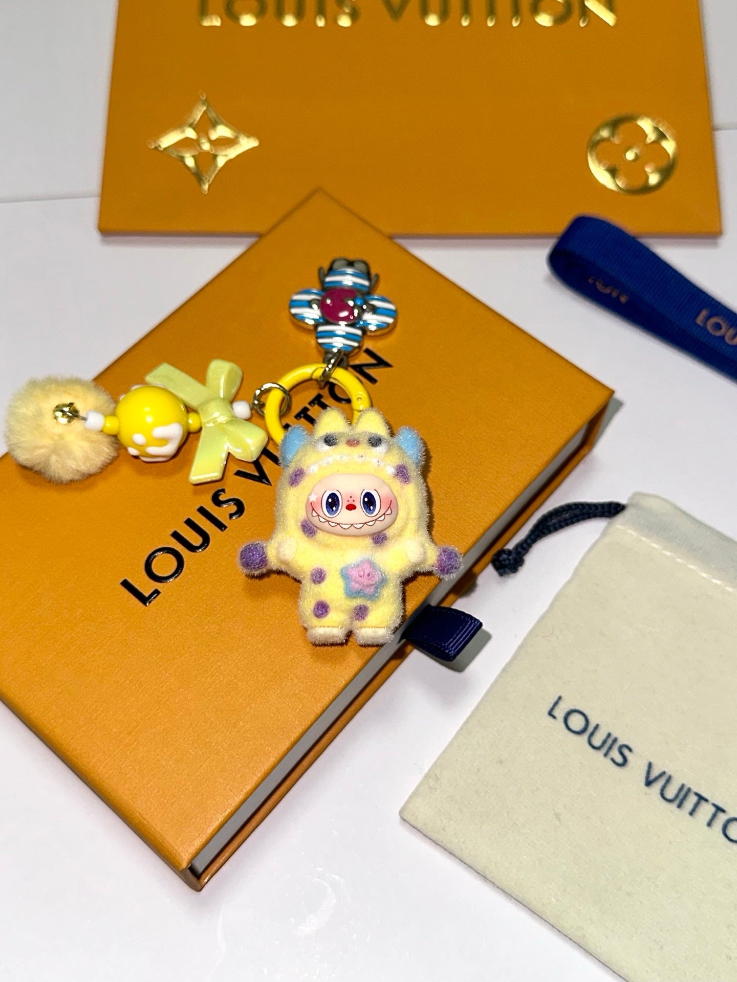 LV Yellow Pop Mart Labubu Charm