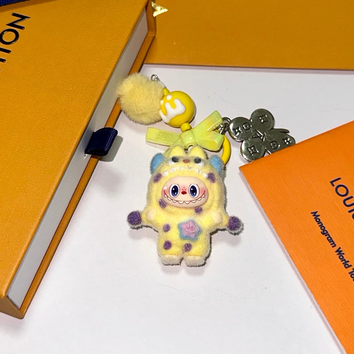 LV Yellow Pop Mart Labubu Charm