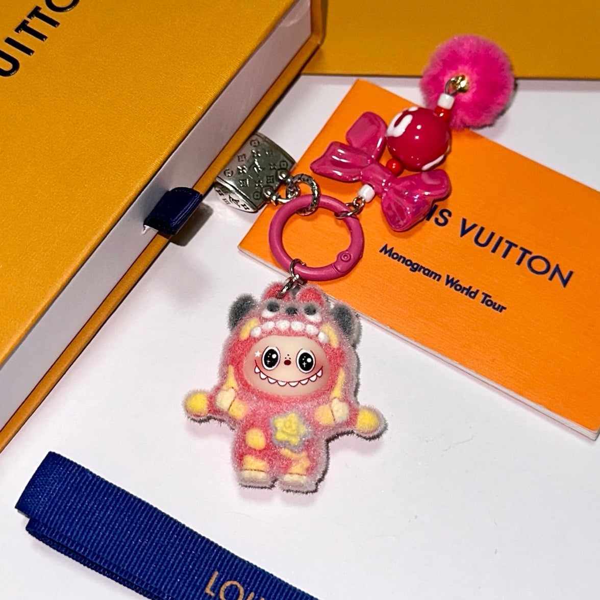 LV Pink Pop Mart Labubu Charm