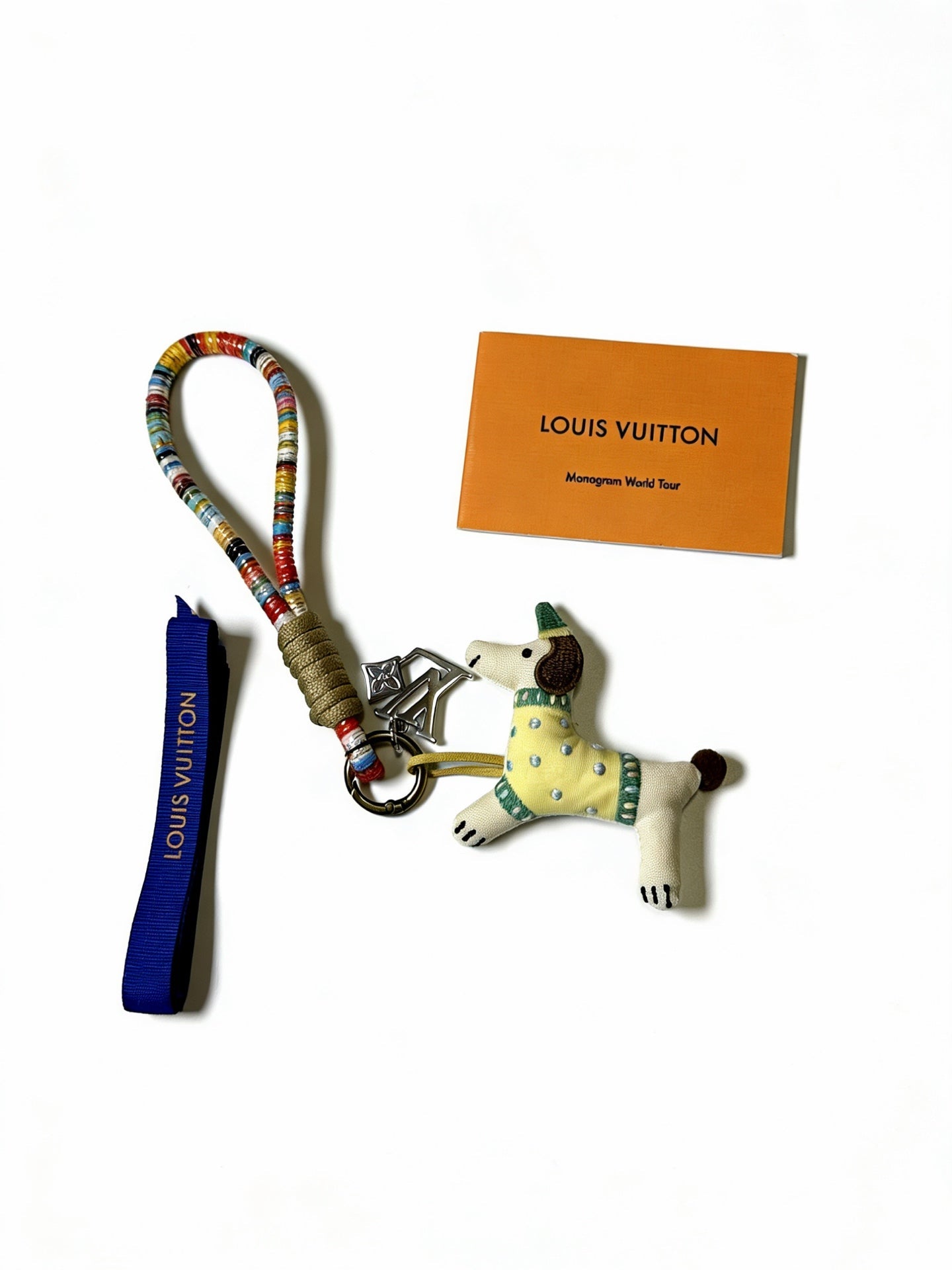 LV Multicolor Dog Key Holder Bag Charm