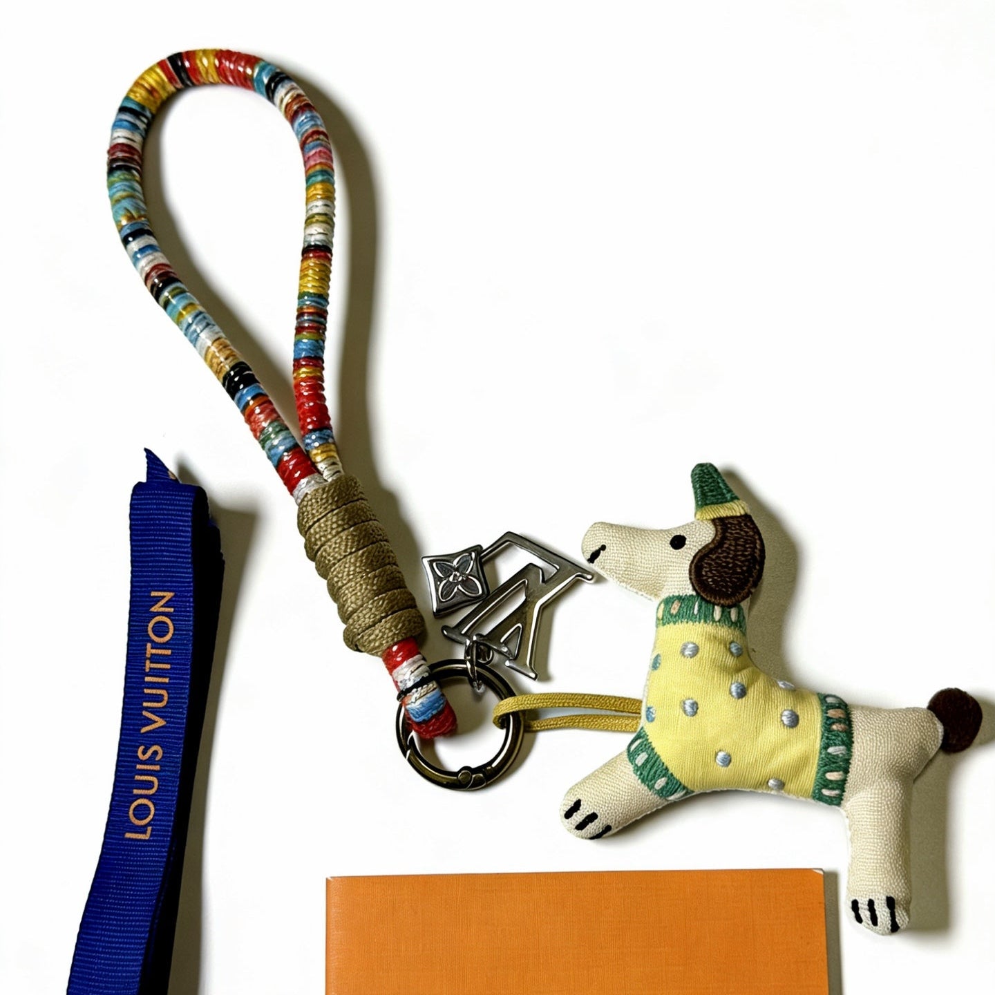 LV Multicolor Dog Key Holder Bag Charm