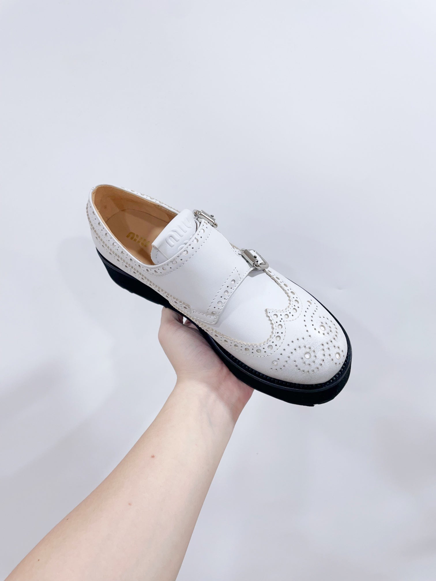 Miu-Church's Loafers White Nubuck Leather