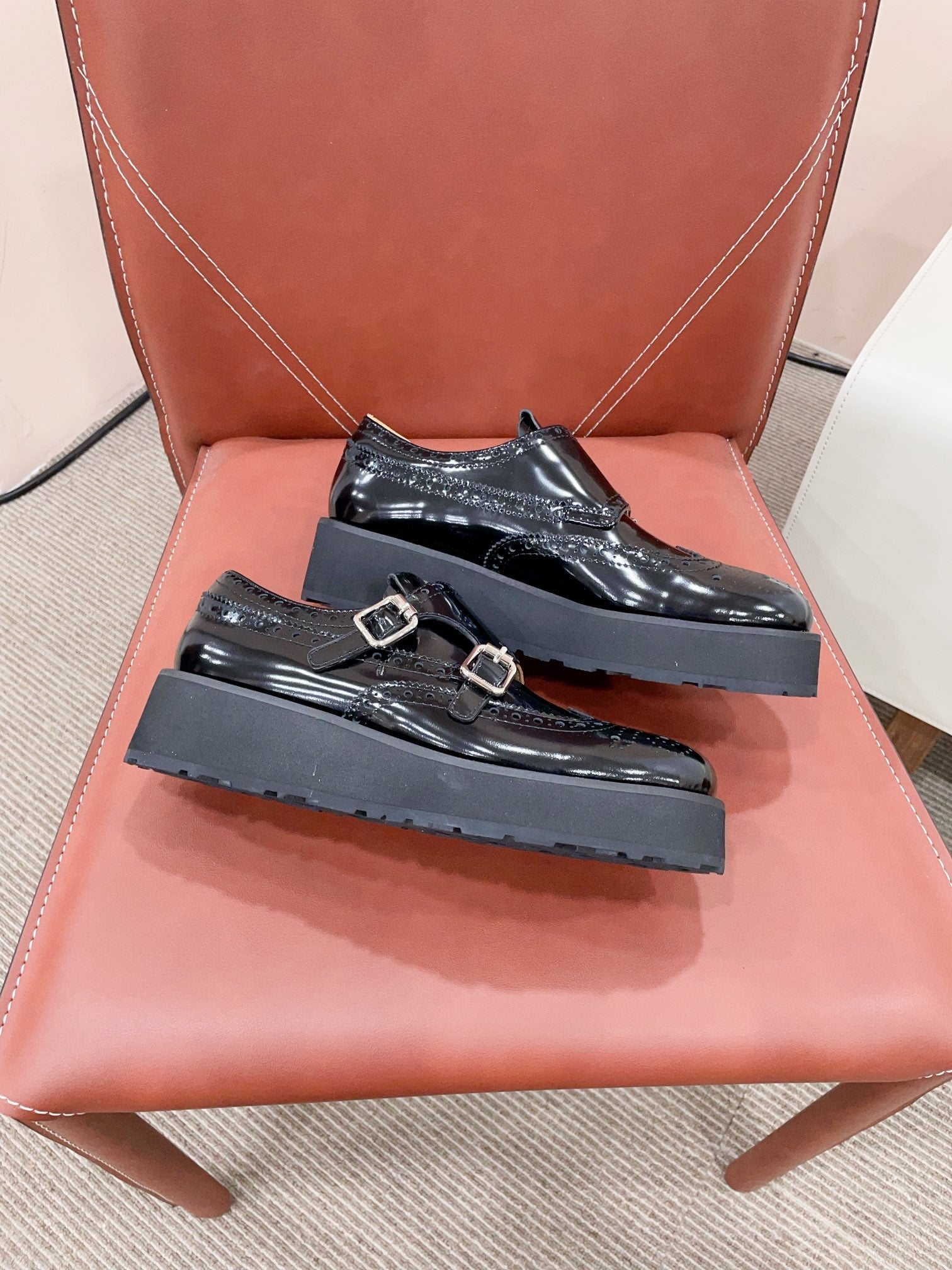 Miu-Church's Loafers Black Glossy Nubuck Leather