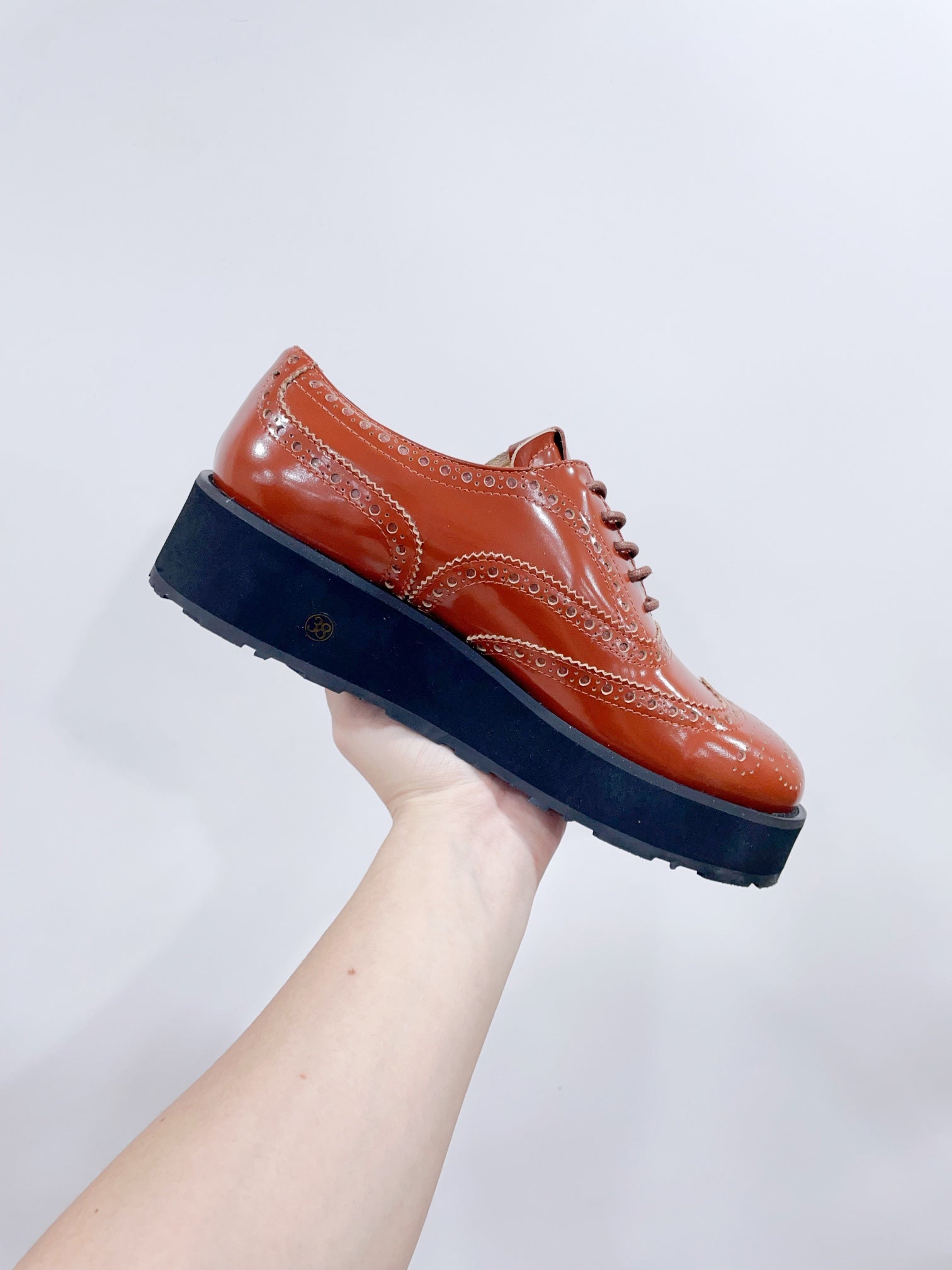 Miu-Church's Lace-Ups Cocoa Brown Glossy Nubuck Leather