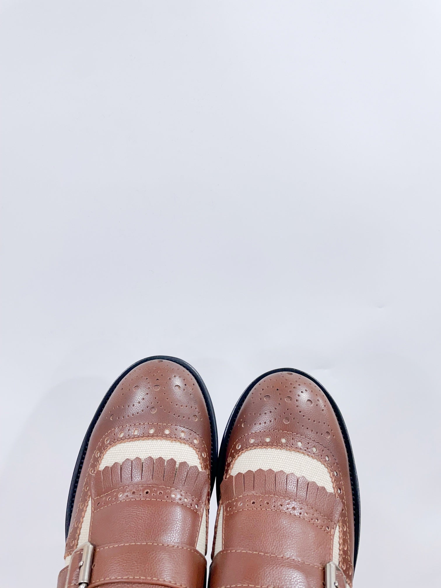 Miu-Church's Loafers Brown And White Nubuck Leather
