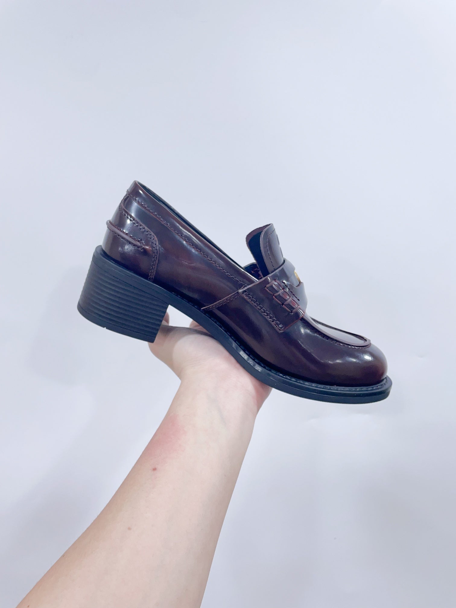 Miu Loafers Crimson Cowhide