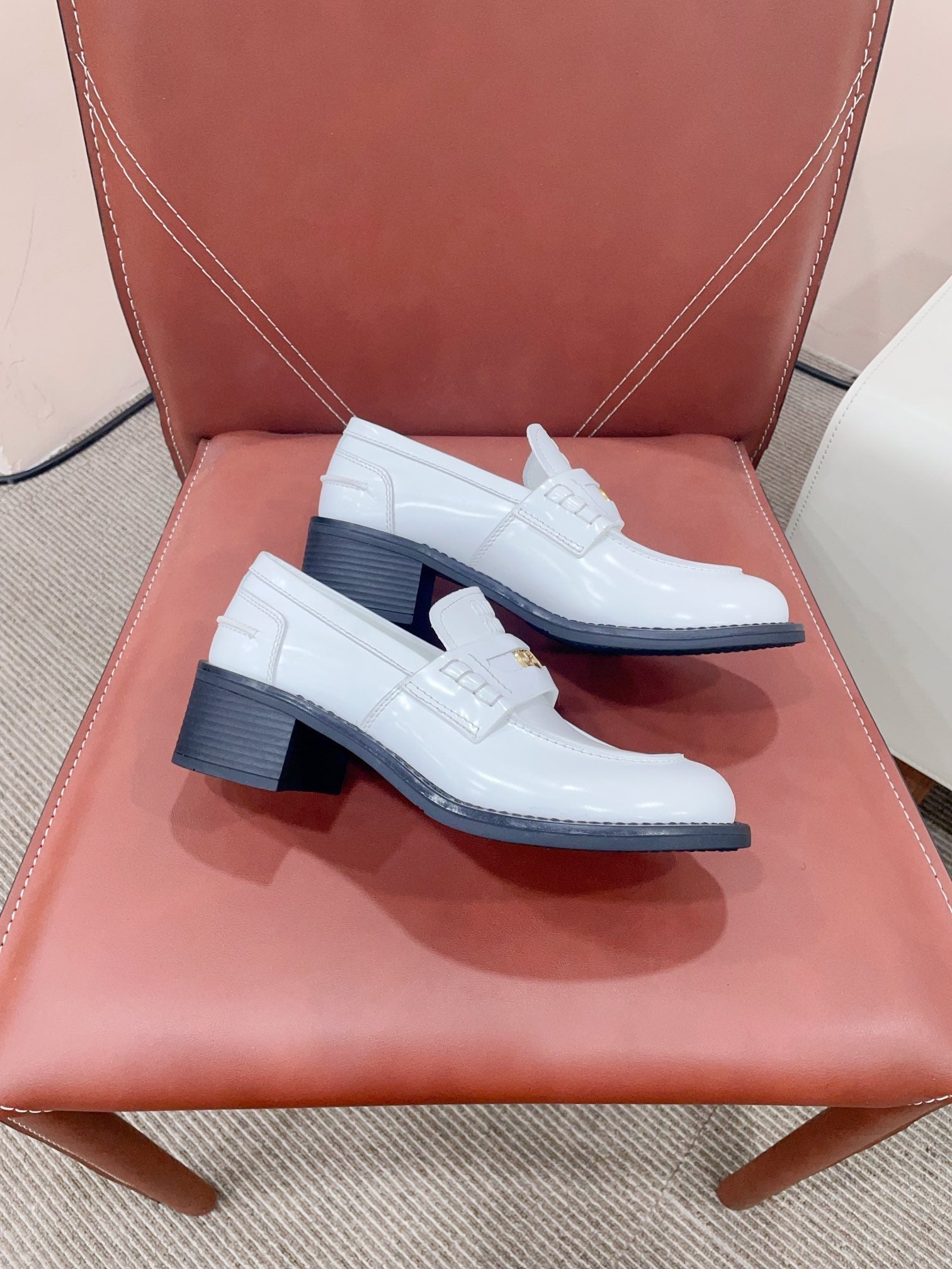 Miu Loafers White cowhide