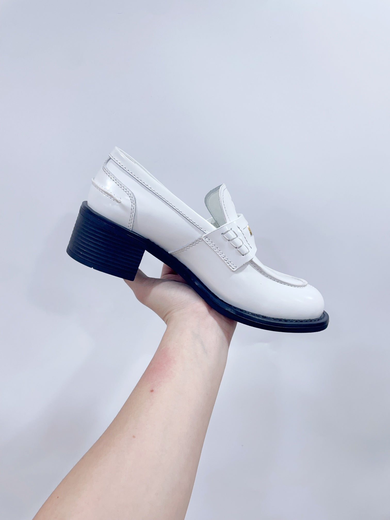 Miu Loafers White cowhide