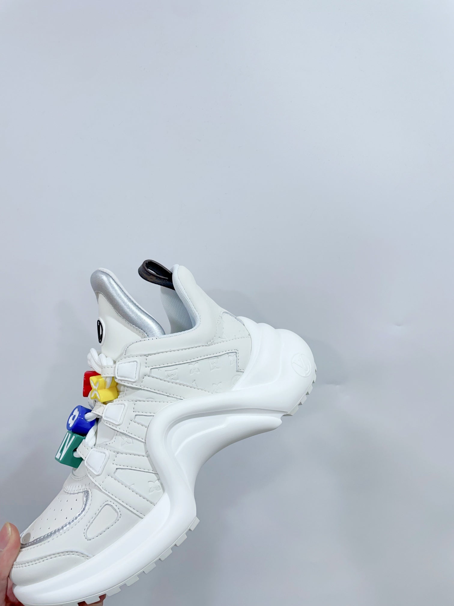 LV Archlight Sports Shoes White With Gray Border Calfskin