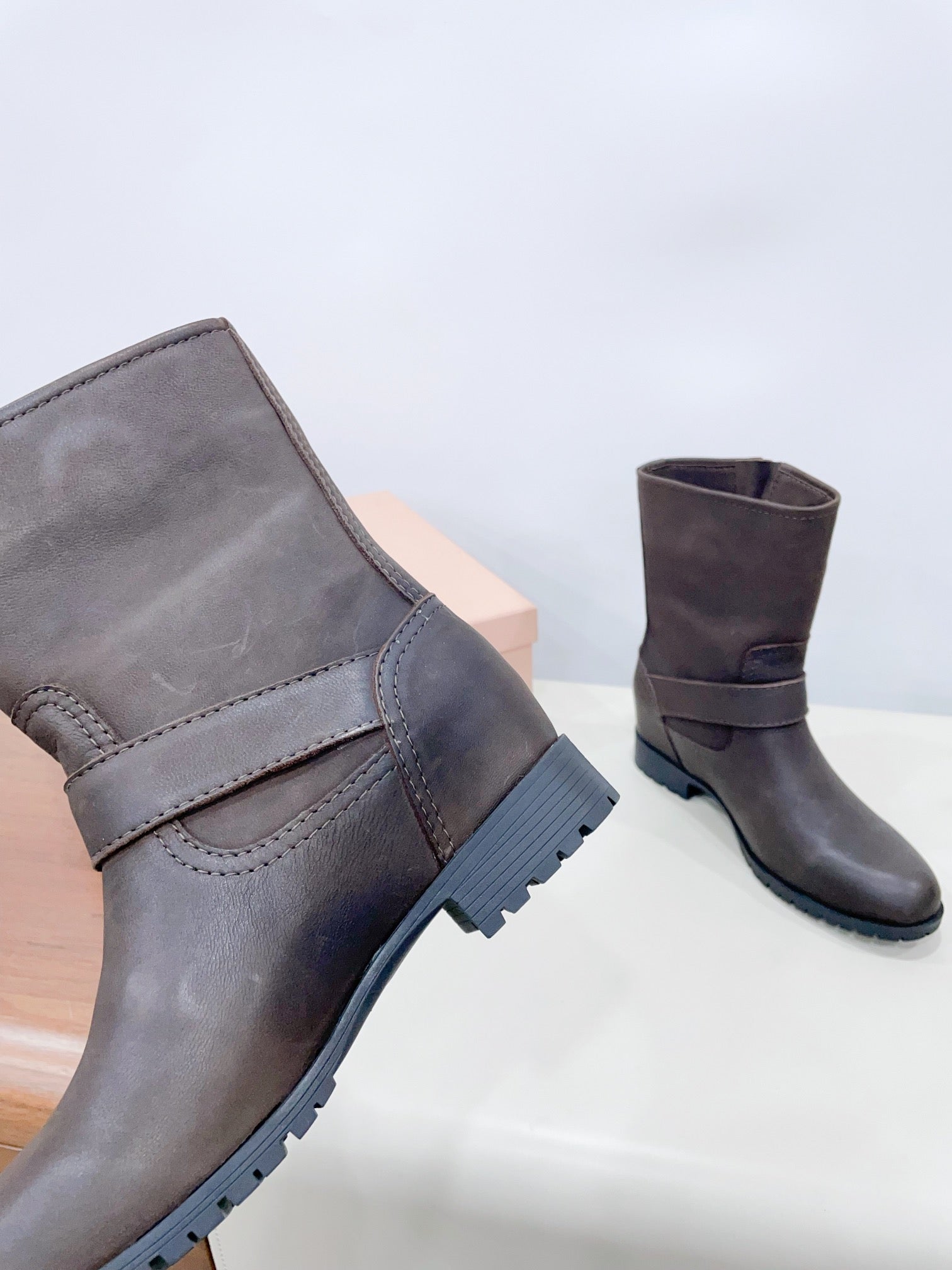 Miu Boots Dark Moccha Calfskin